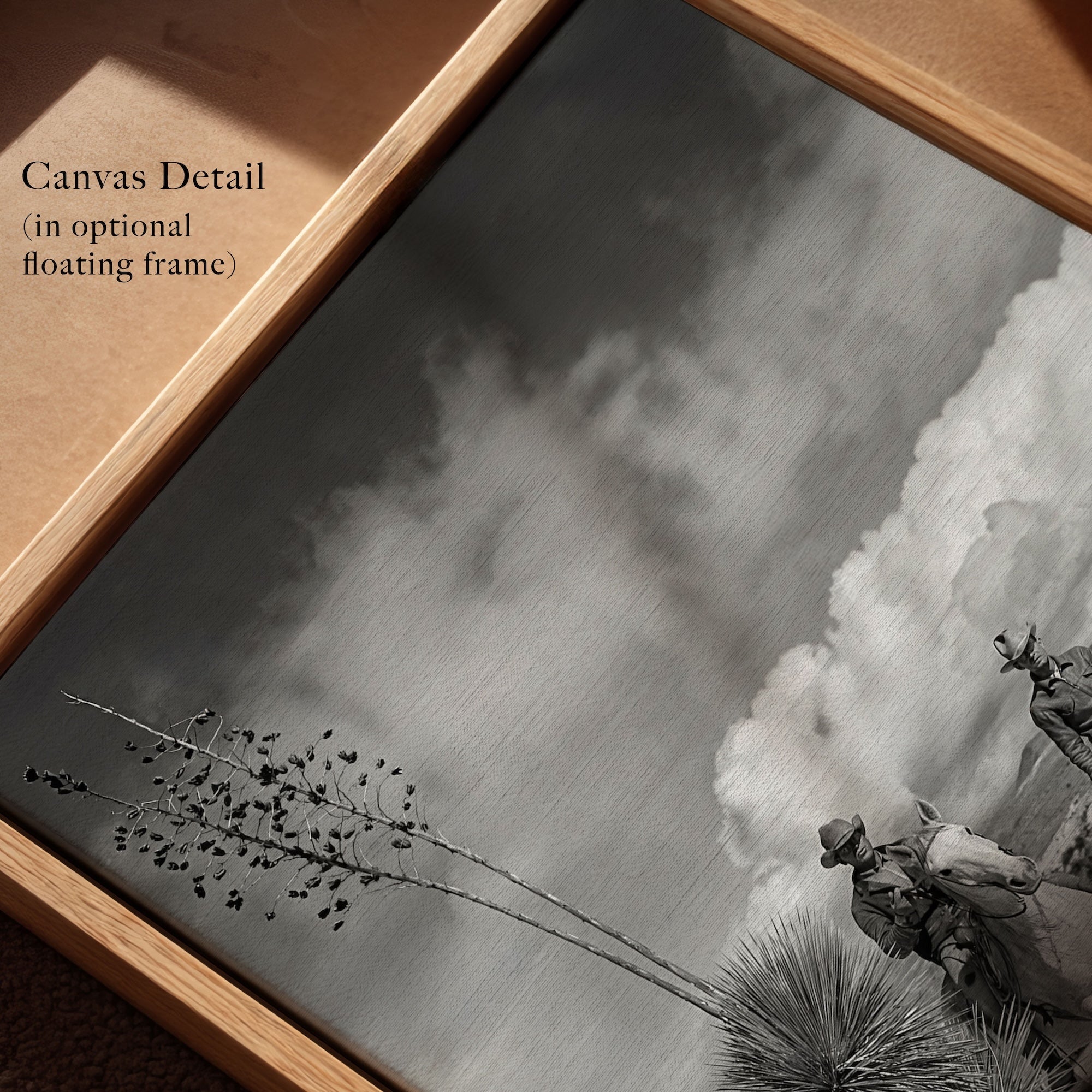 Desert Cowboys on Horseback: Vintage Western Black & White Photograph (Art Print)