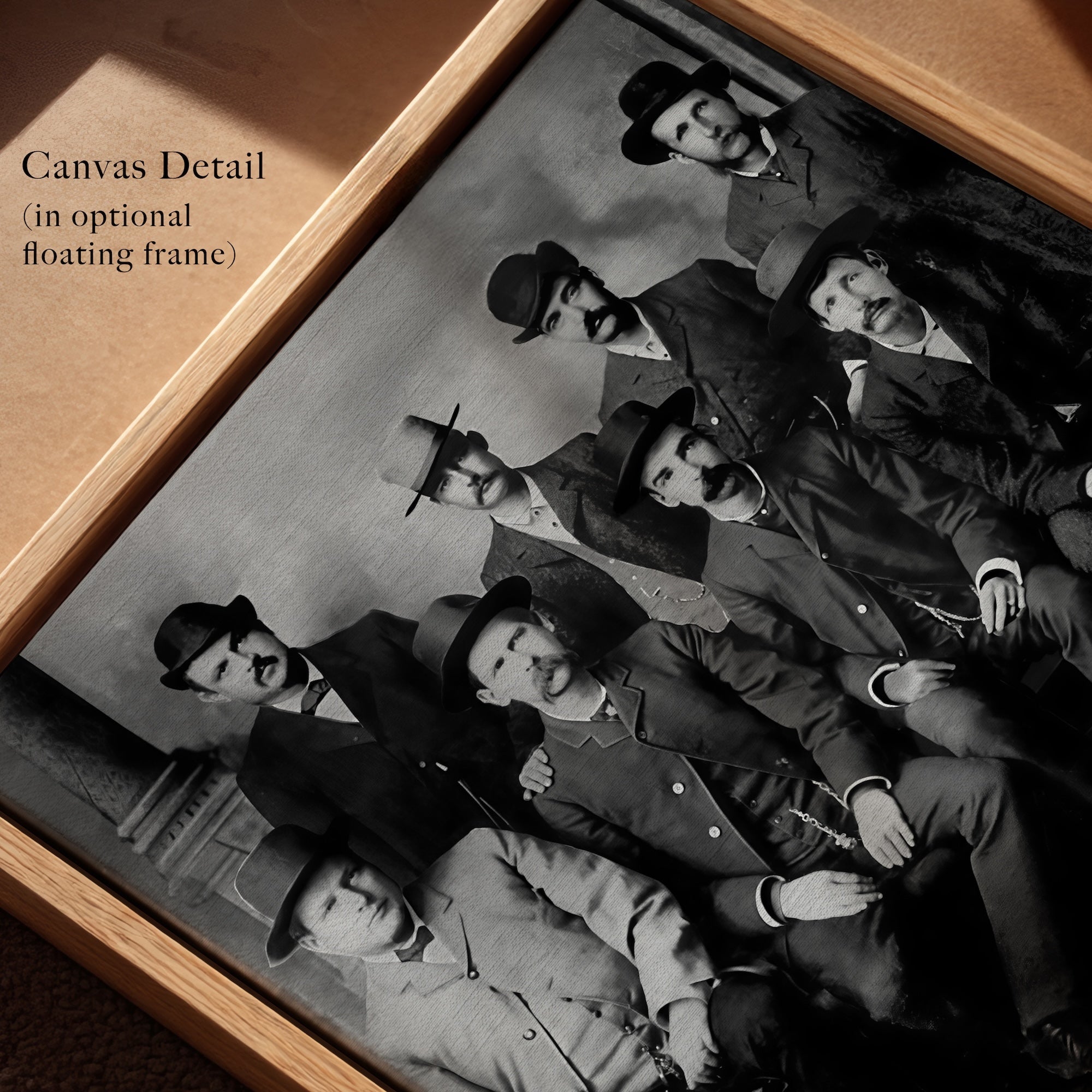 Dodge City Peace Commission: Wyatt Earp, Bat Masterson, Luke Short, Charlie Bassett - Vintage Old West Black & White Photograph (Art Print)