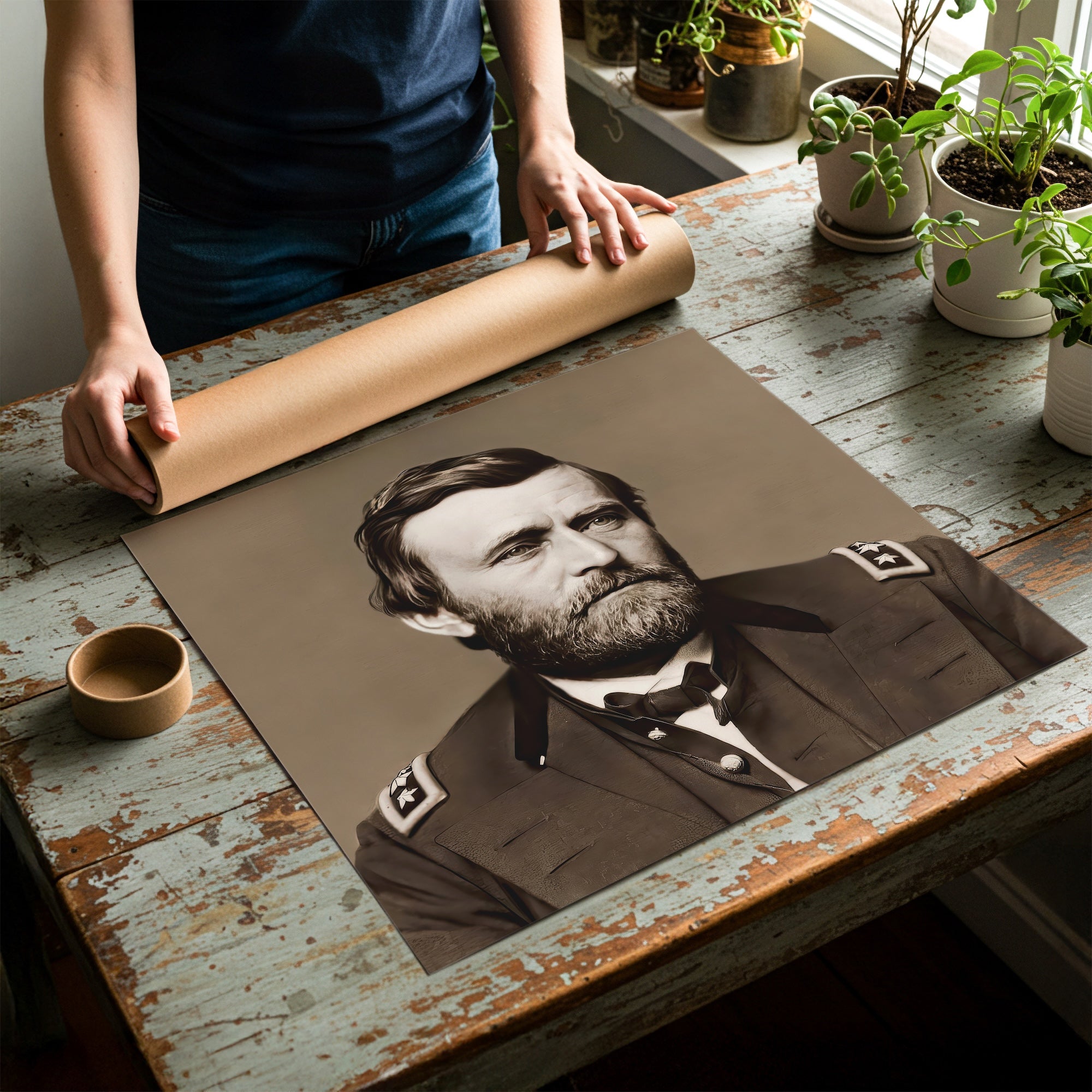 General Ulysses S. Grant Portrait: Vintage Civil War Era Sepia Photograph (Art Print)