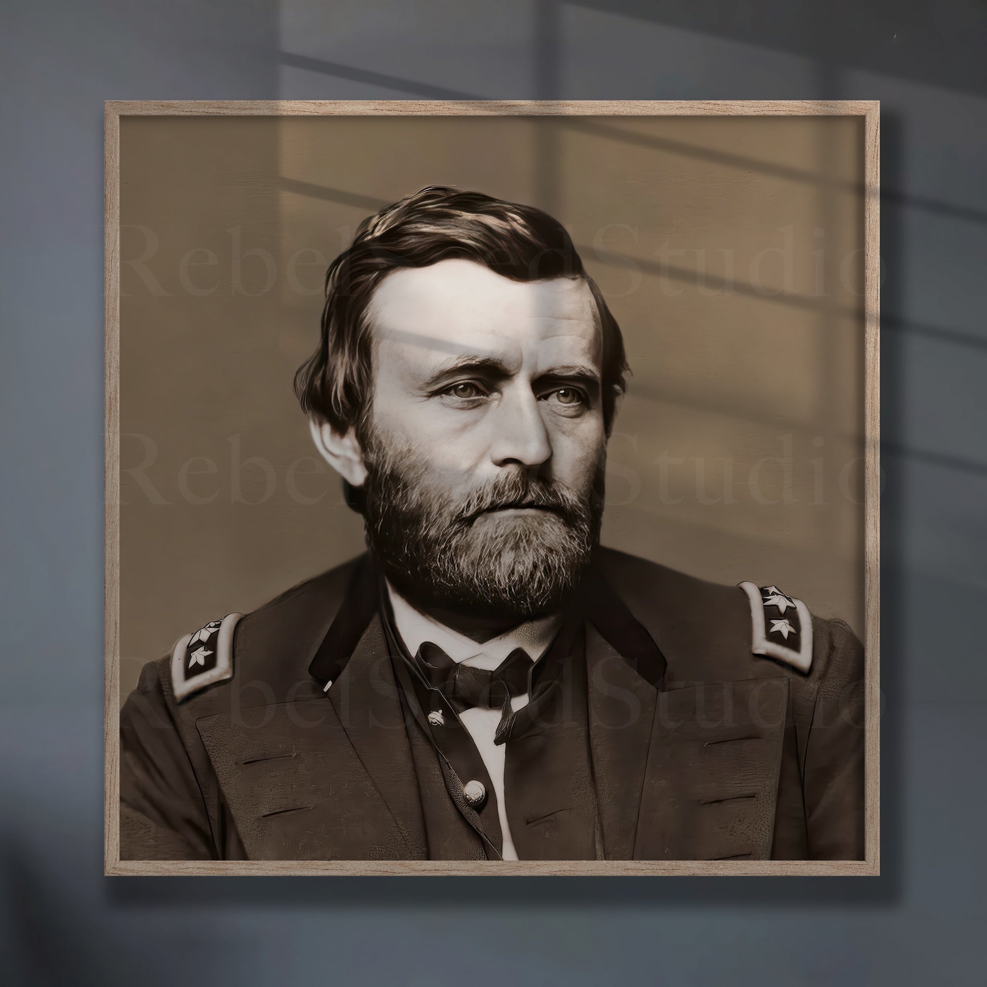 Ulysses S. Grant Portrait: Vintage Sepia Tone Civil War Era Photograph (Ready-to-Frame Fine Art Poster Print)