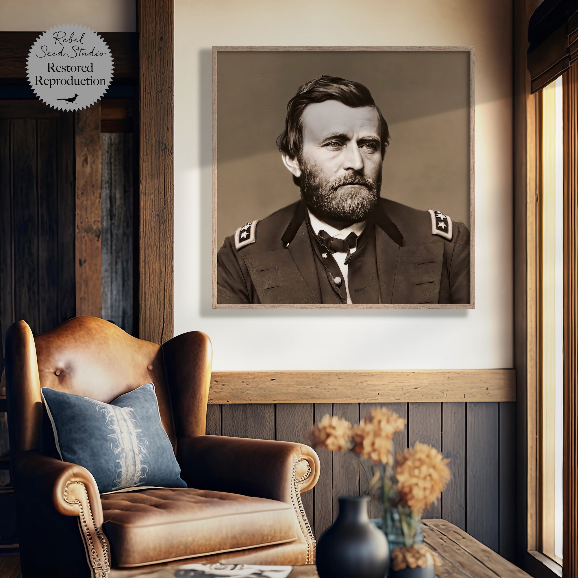 Ulysses S. Grant Portrait: Vintage Sepia Tone Civil War Era Photograph (Ready-to-Frame Fine Art Poster Print)
