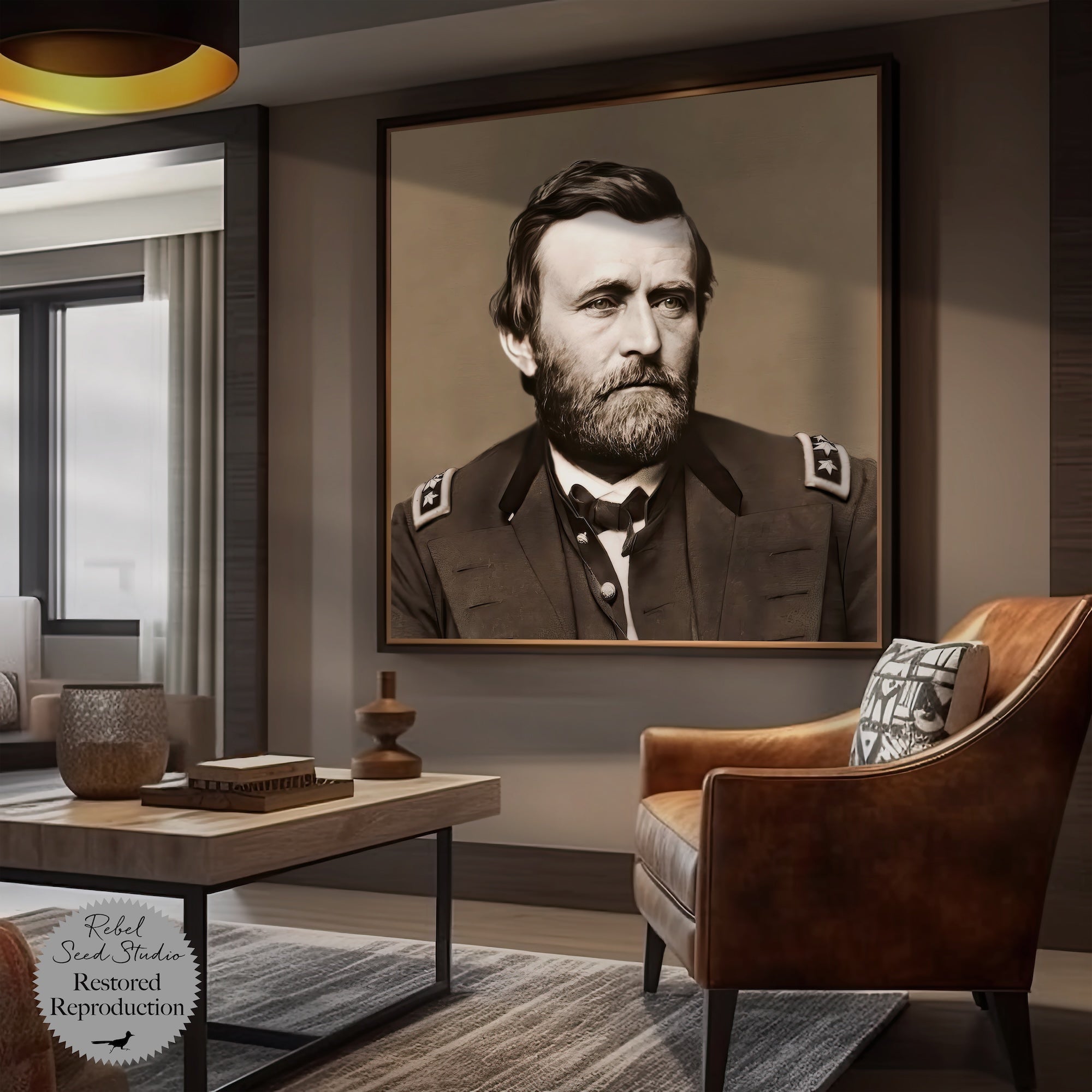 Ulysses S. Grant Portrait: Vintage Sepia Tone Civil War Era Photograph (Ready-to-Frame Fine Art Poster Print)