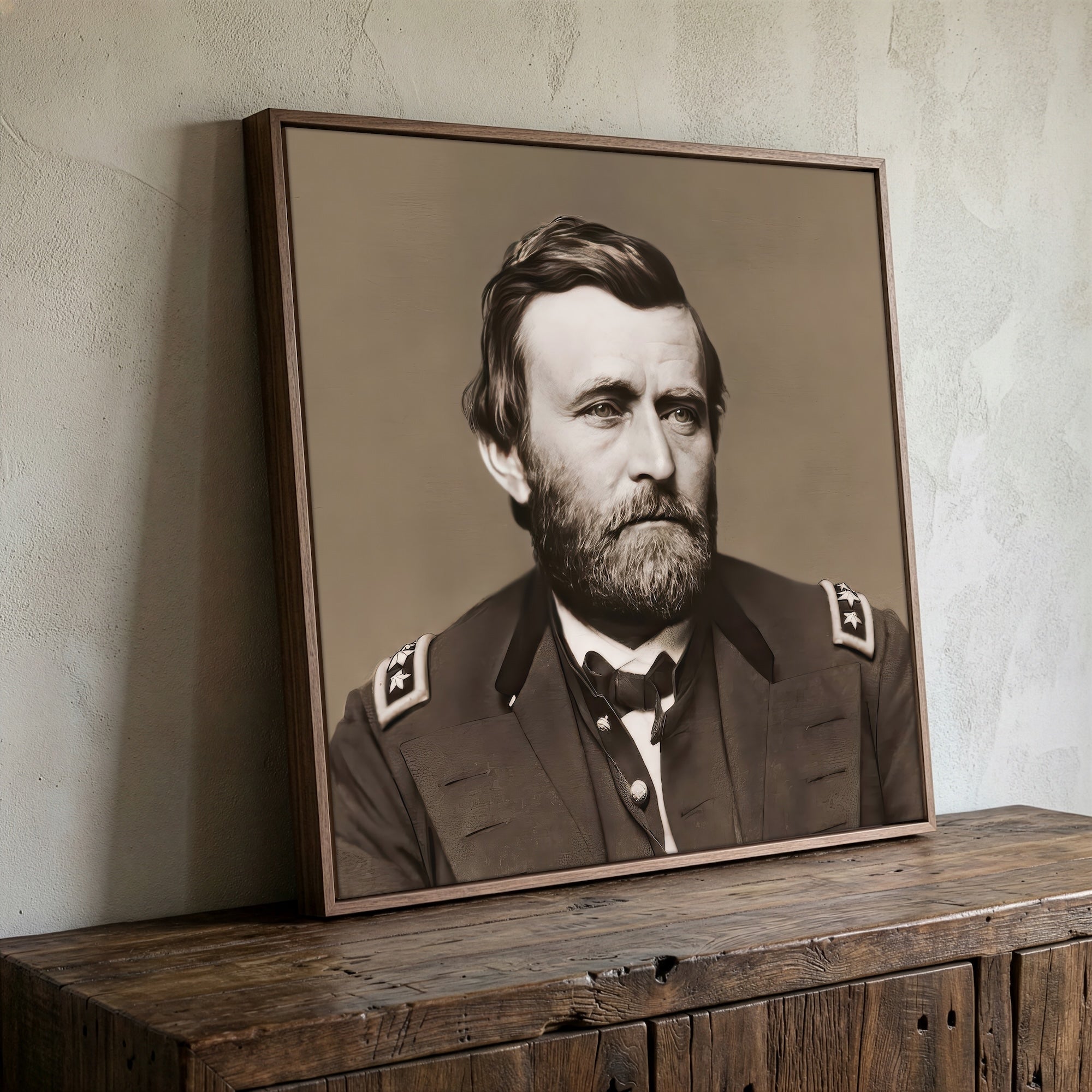 General Ulysses S. Grant Portrait: Vintage Civil War Era Sepia Photograph (Art Print)