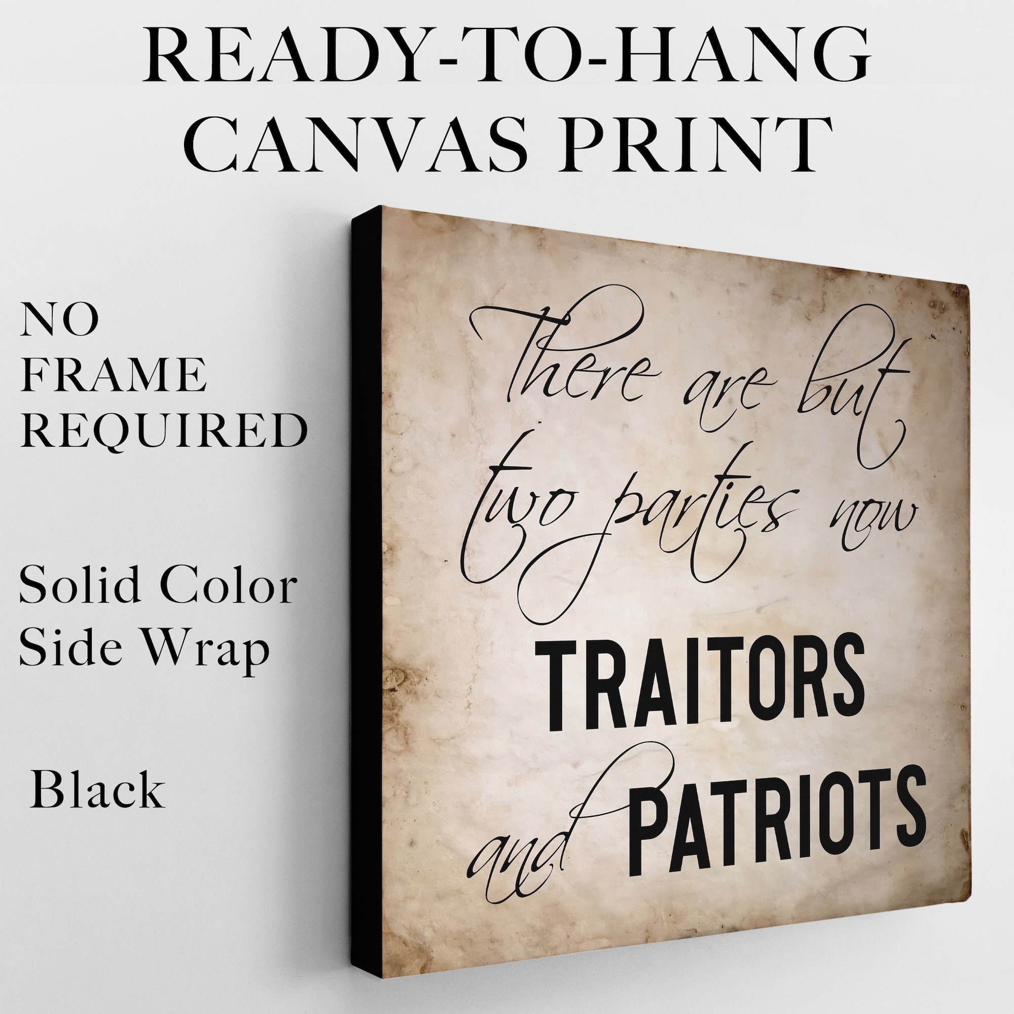 General Ulysses S. Grant Vintage Sepia Tone Photograph & Civil War Quote Bundle: There Are But Two Parties Now, Traitors & Patriots (Ready-to-Hang Canvas or Ready-to-Frame Fine Art Poster Print Set)