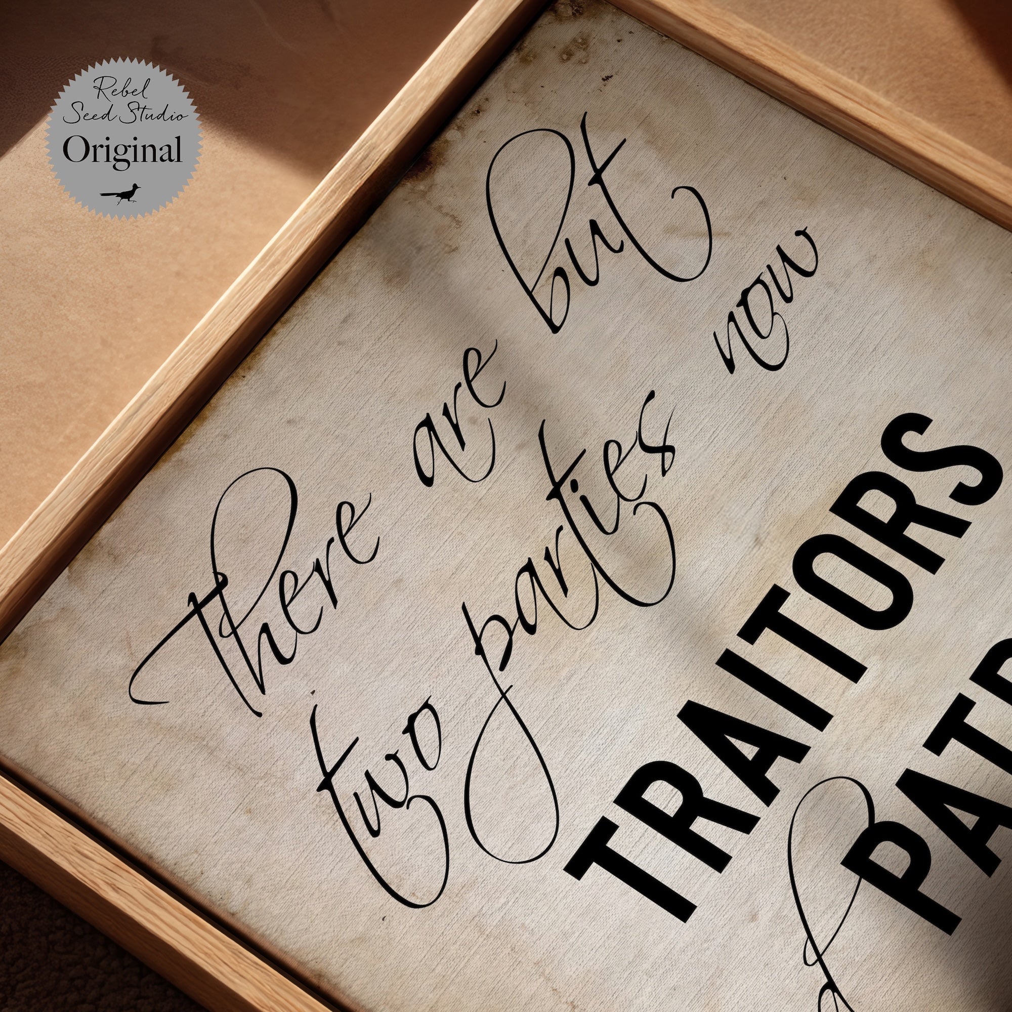 General Ulysses S. Grant Vintage Sepia Tone Photograph & Civil War Quote Bundle: There Are But Two Parties Now, Traitors & Patriots (Ready-to-Hang Canvas or Ready-to-Frame Fine Art Poster Print Set)
