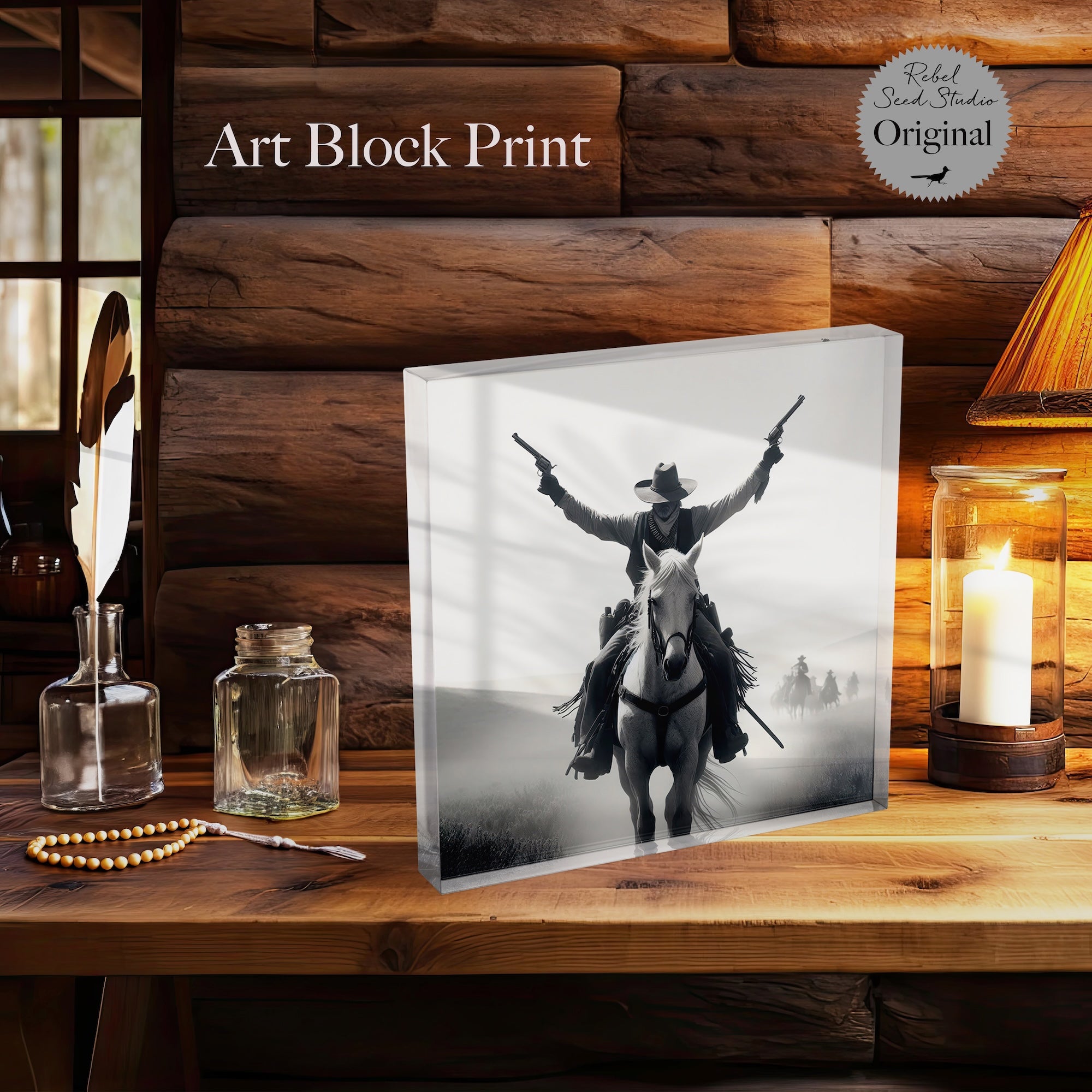 Gunslinger | Vintage Western | Black & White (Art Print)
