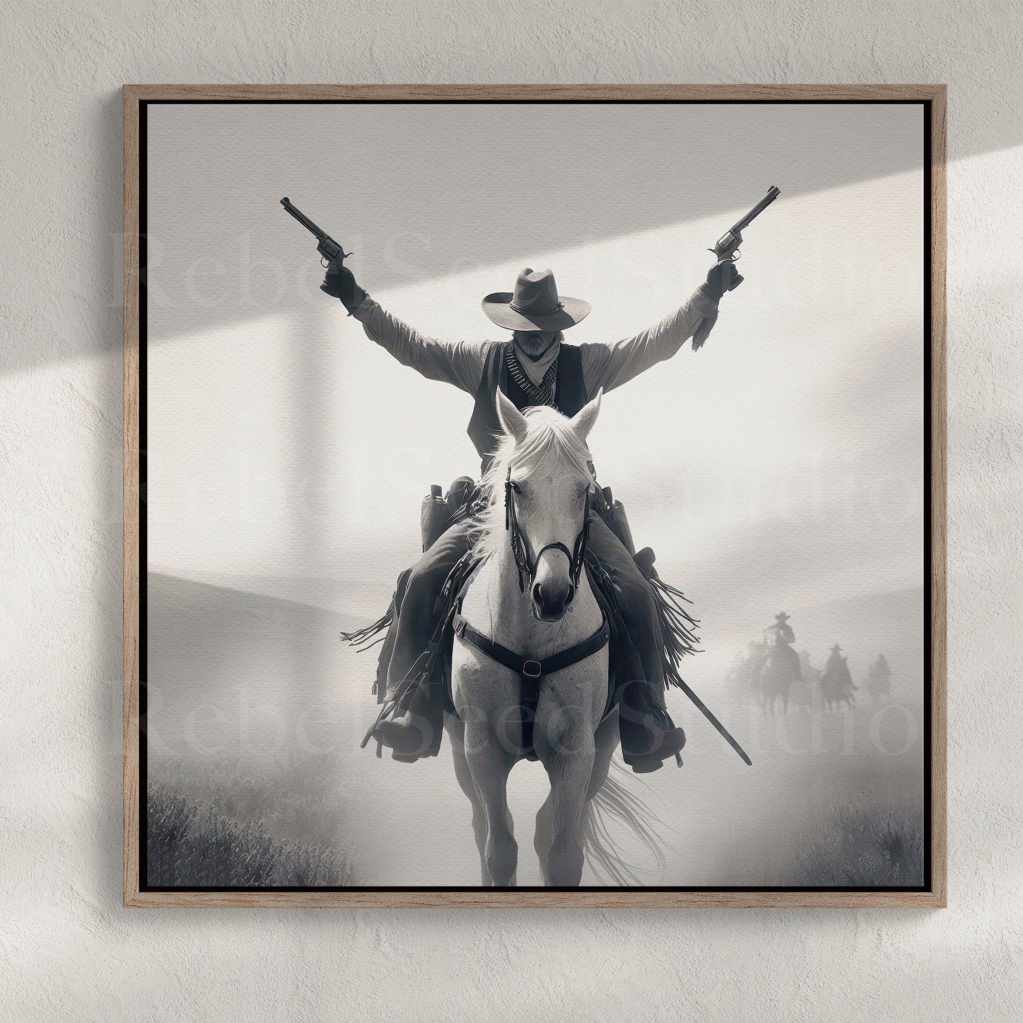 Gunslinger: Vintage Stye Old West Outlaw Black & White Photograph (Art Print)