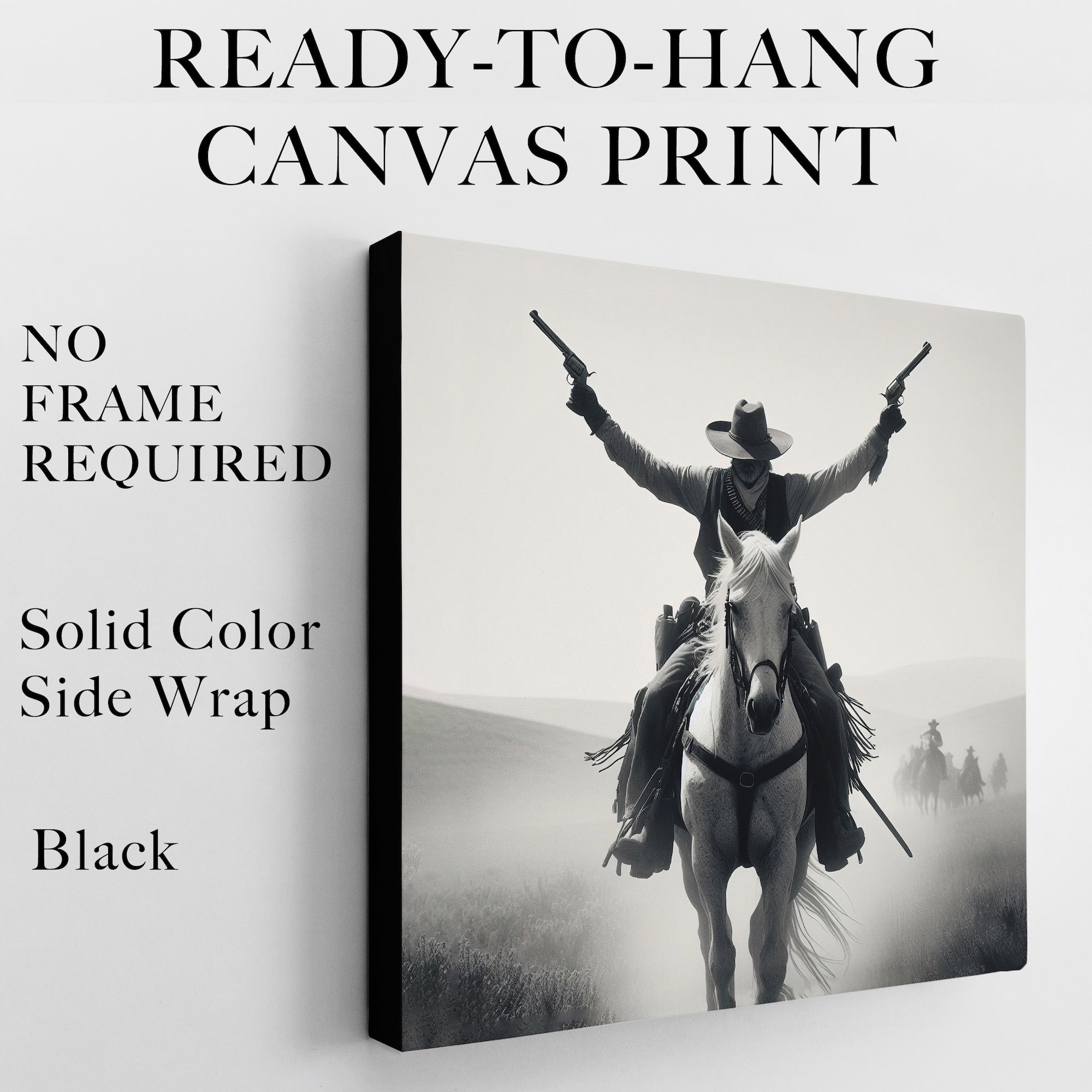 Gunslinger: Vintage Stye Old West Outlaw Black & White Photograph (Art Print)