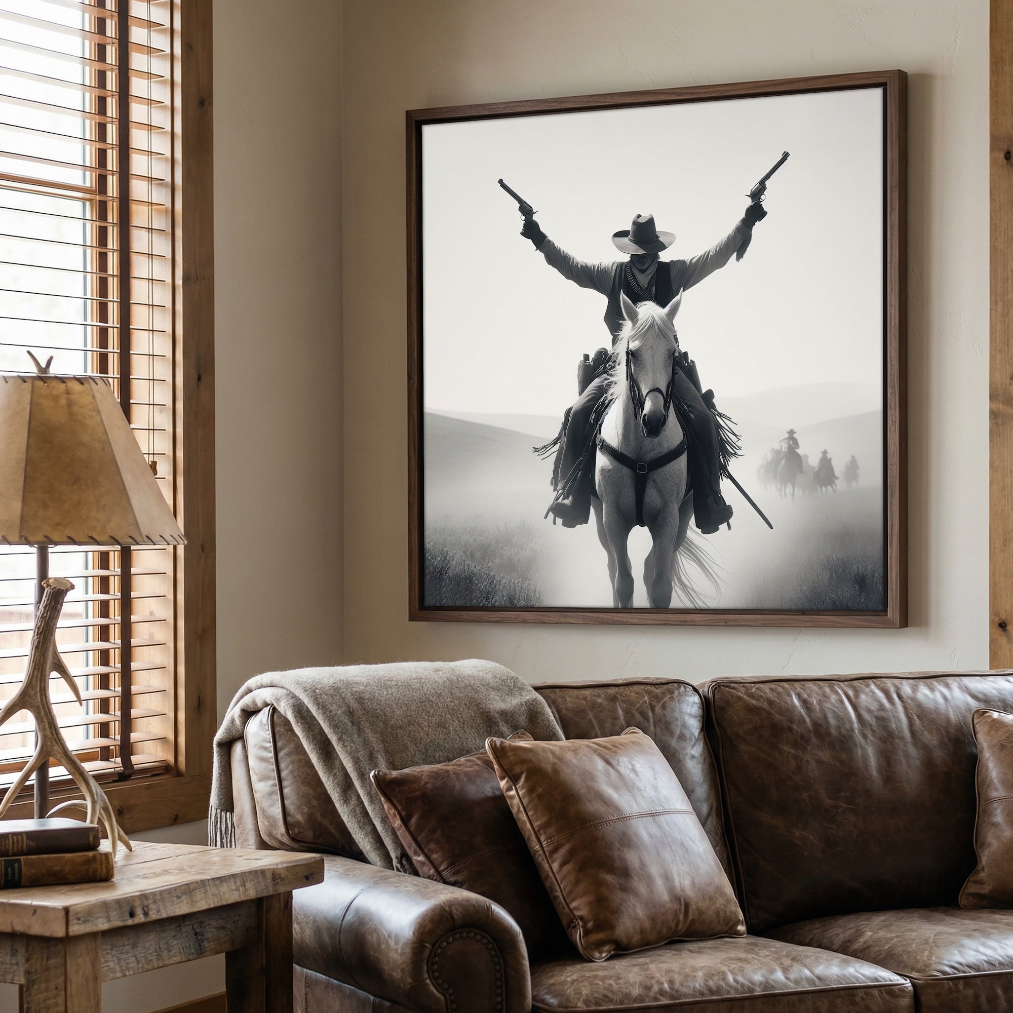 Gunslinger: Vintage Stye Old West Outlaw Black & White Photo Art Print