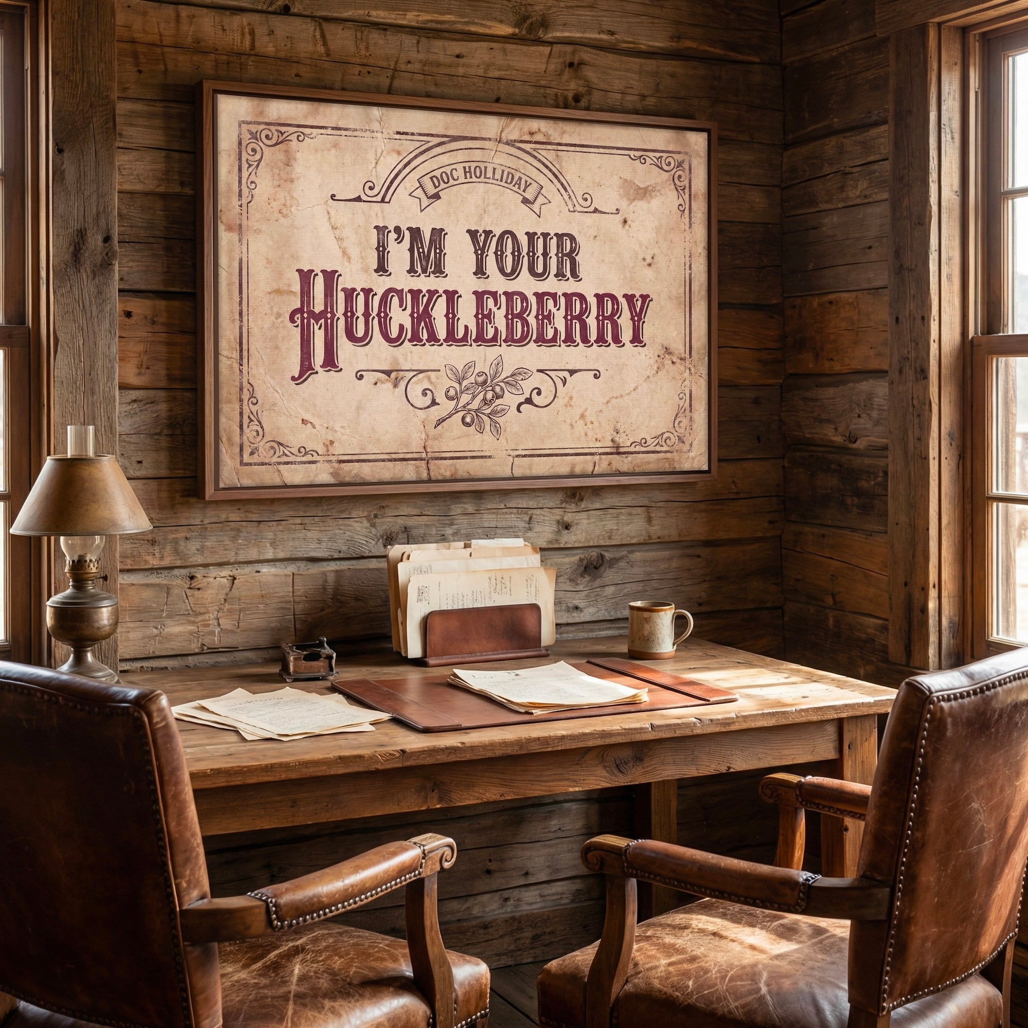 I'm Your Huckleberry: Doc Holliday Tombstone Movie Quote - Vintage Old West Art Print