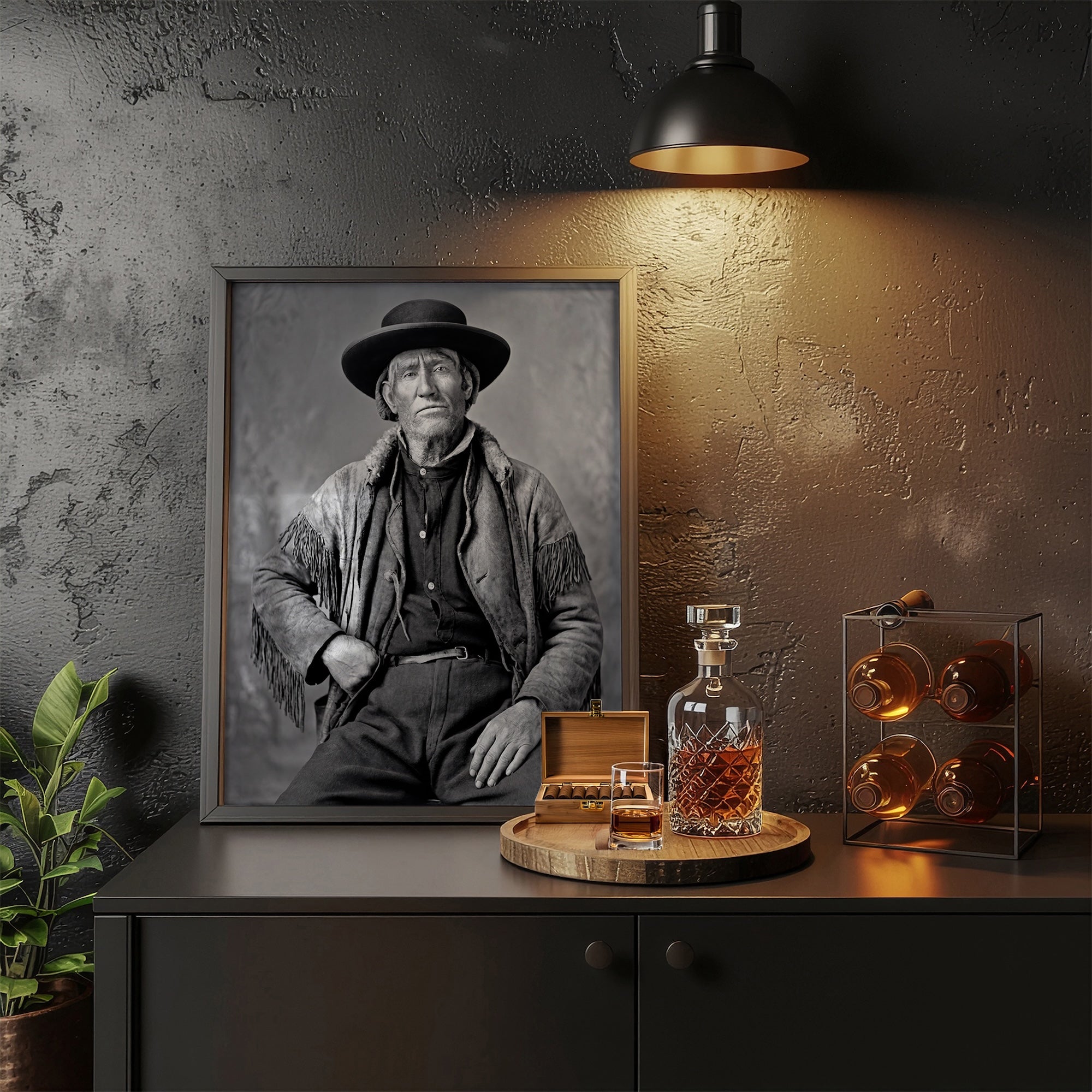 Frontiersman Jim Bridger: Recreated Vintage Old Black & White Photo Art Print