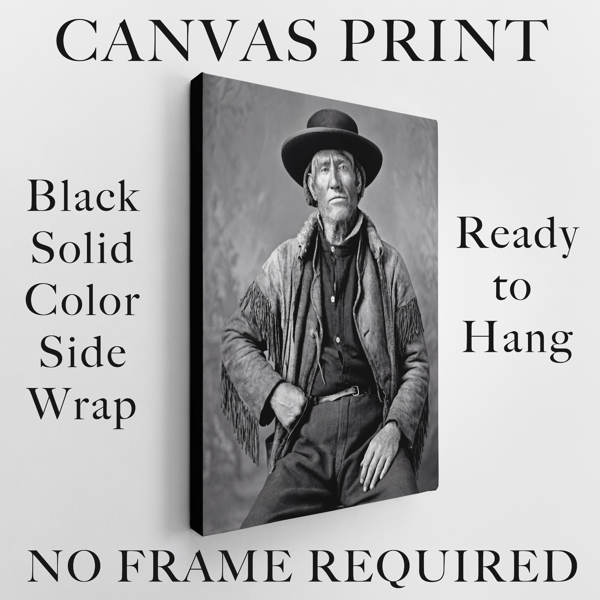 Frontiersman Jim Bridger: Recreated Vintage Old Black & White Photo Art Print
