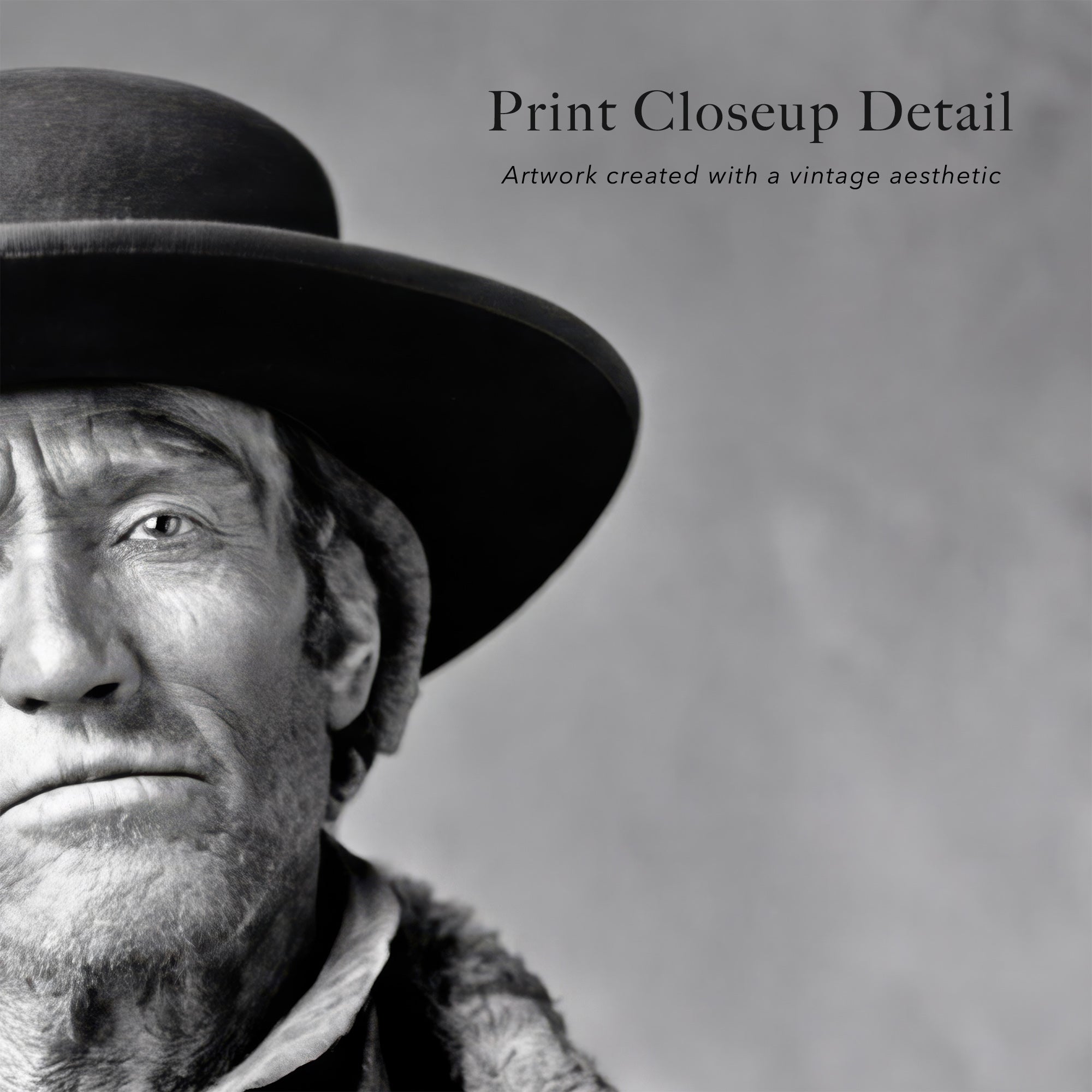 Frontiersman Jim Bridger: Recreated Vintage Old Black & White Photo Art Print