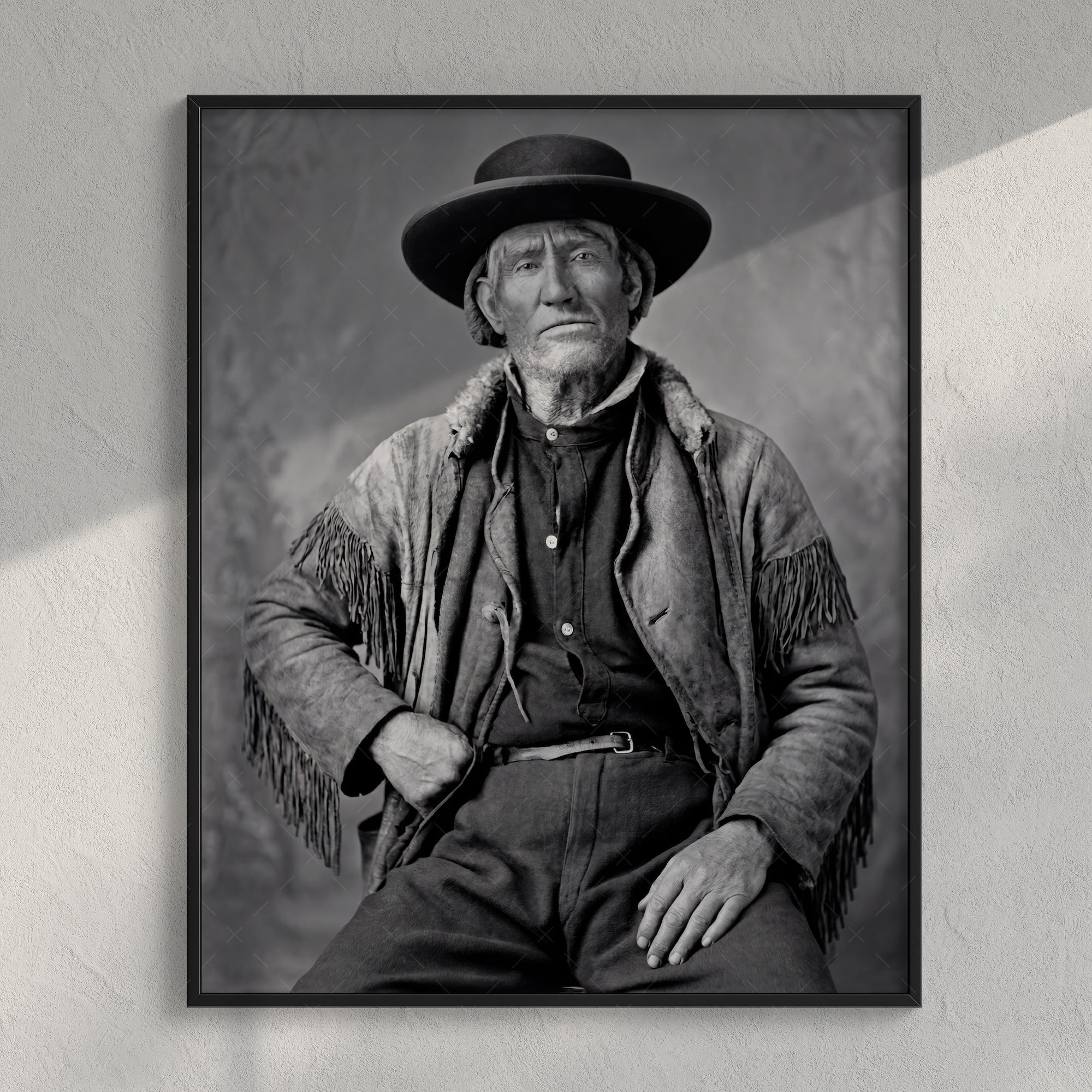 Frontiersman Jim Bridger: Recreated Vintage Old Black & White Photo Art Print