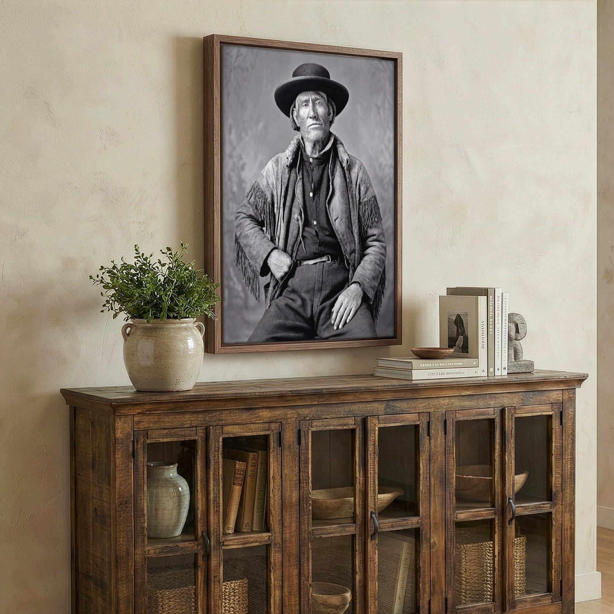 Frontiersman Jim Bridger: Recreated Vintage Old Black & White Photo Art Print