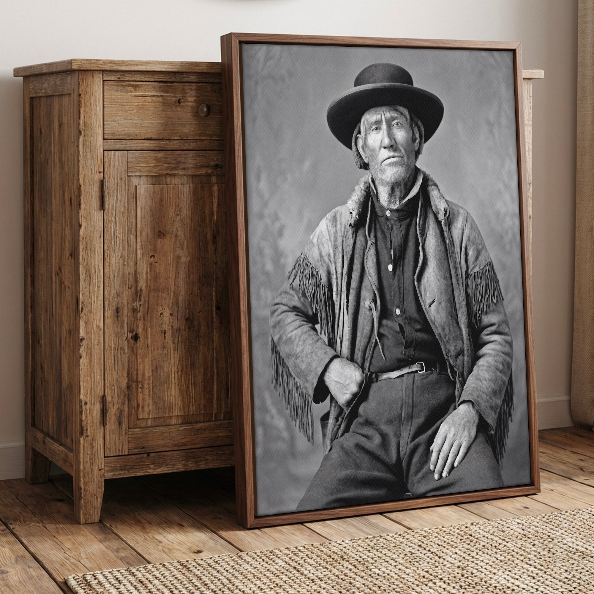 Frontiersman Jim Bridger: Recreated Vintage Old Black & White Photo Art Print