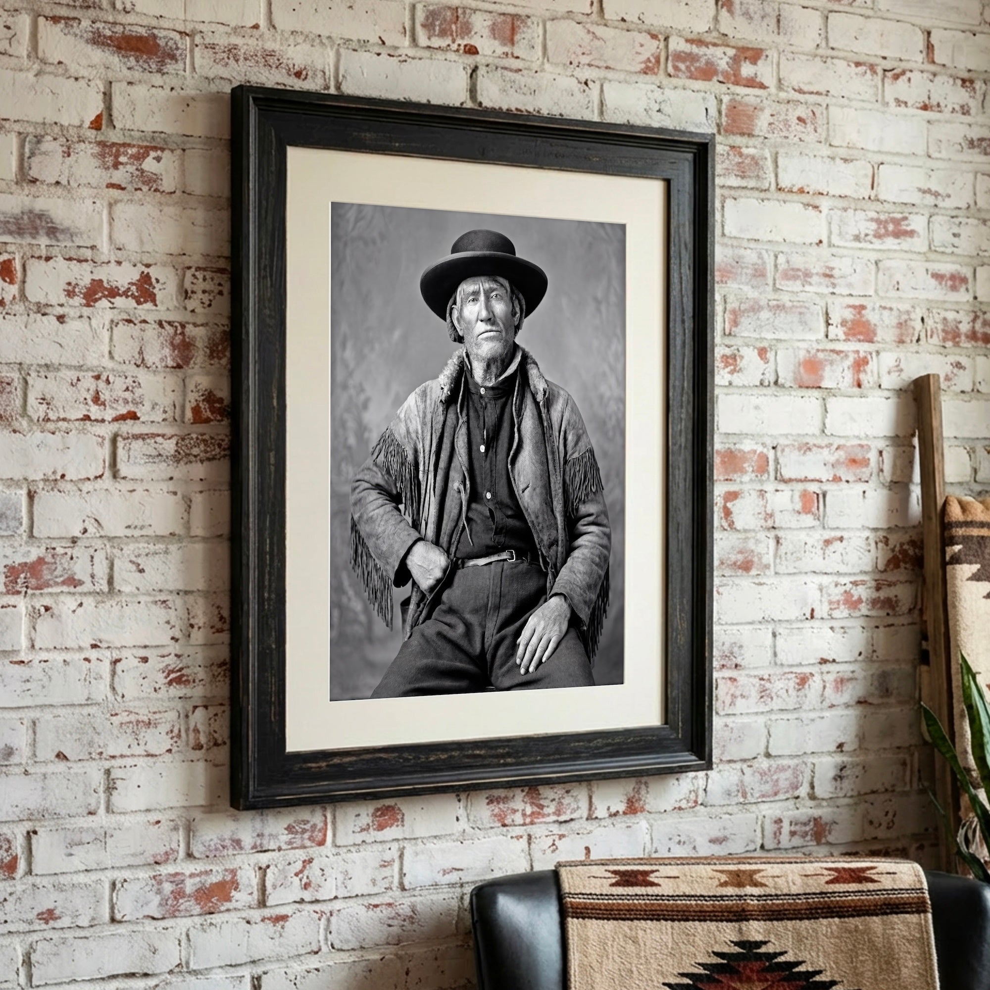 Frontiersman Jim Bridger: Recreated Vintage Old Black & White Photo Art Print