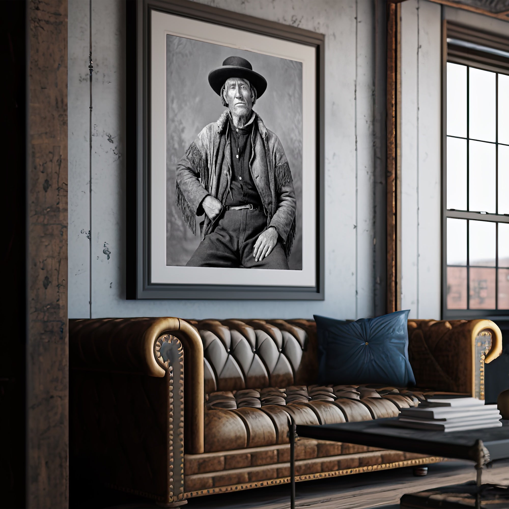 Frontiersman Jim Bridger: Recreated Vintage Old Black & White Photo Art Print