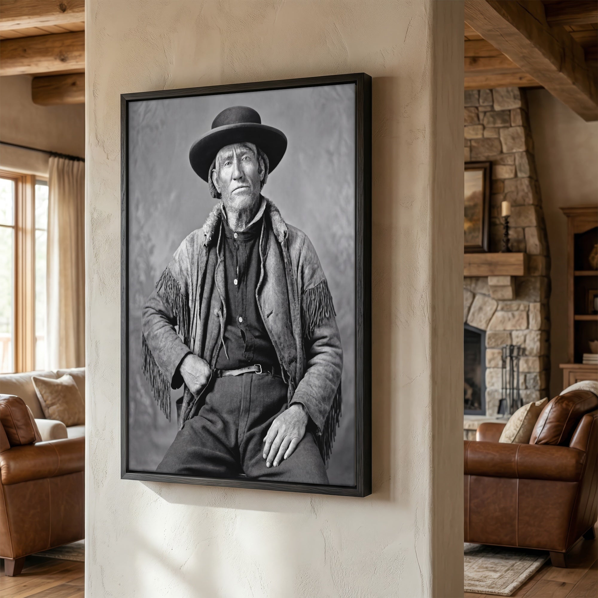 Frontiersman Jim Bridger: Recreated Vintage Old Black & White Photo Art Print