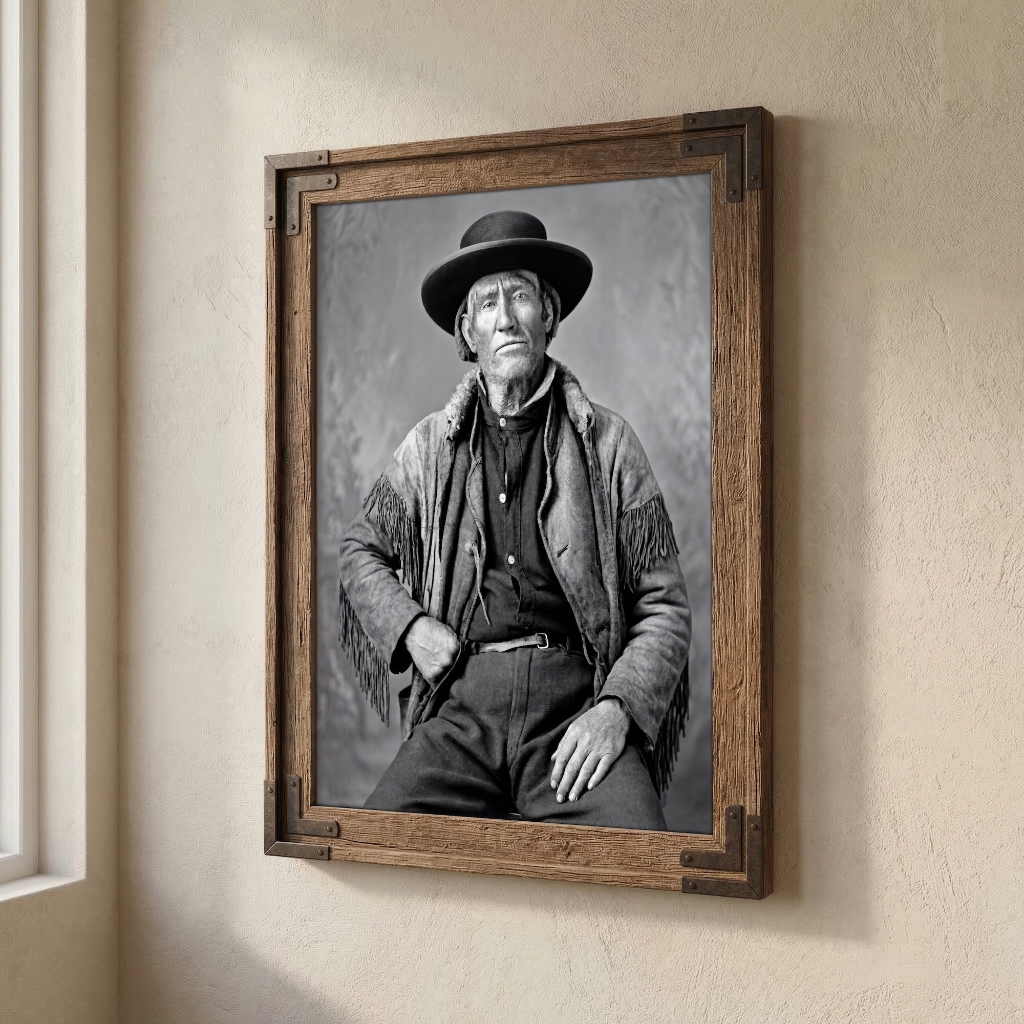 Frontiersman Jim Bridger: Recreated Vintage Old Black & White Photo Art Print