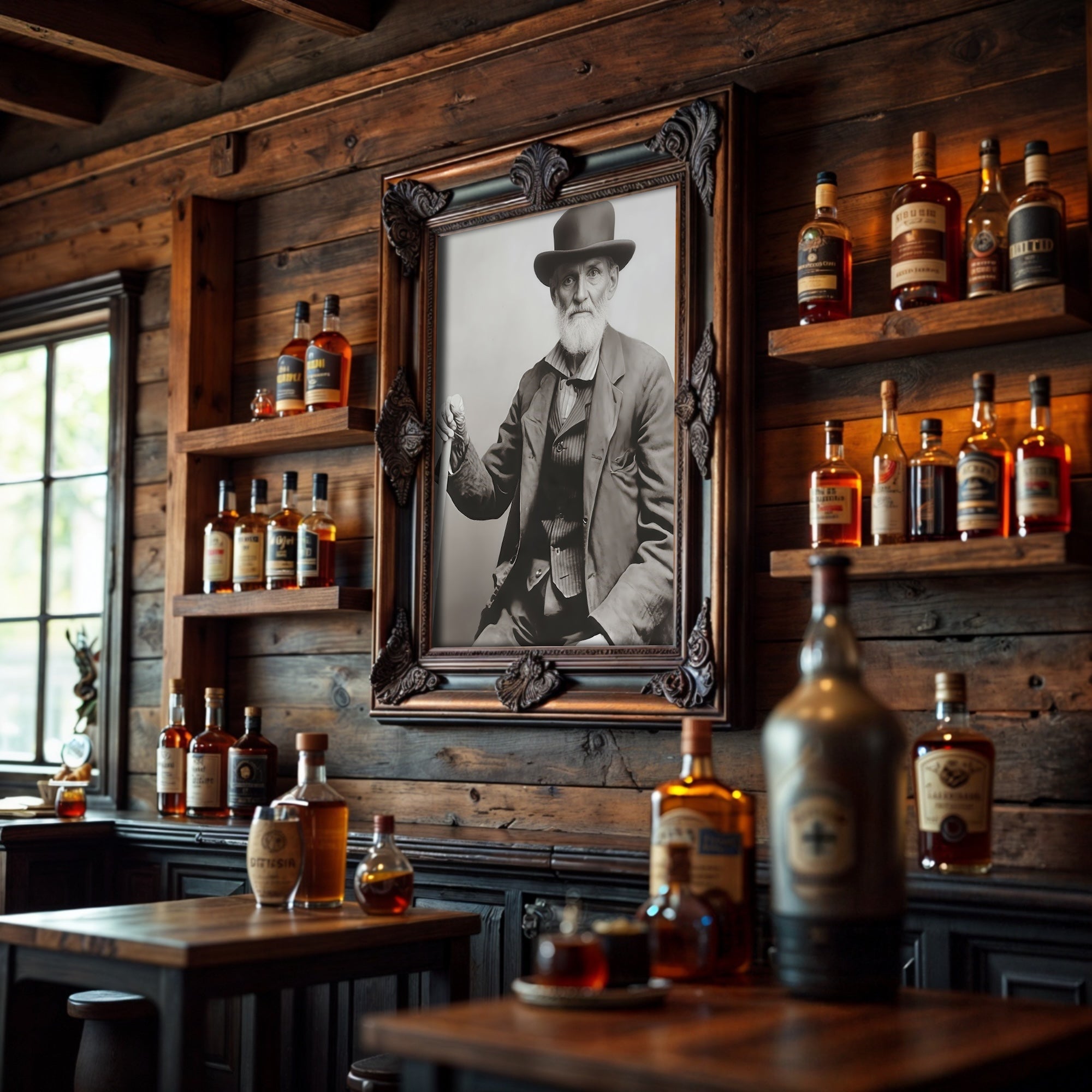 Frontiersman John David Albert: Vintage Old West Black & White Photograph (Art Print)