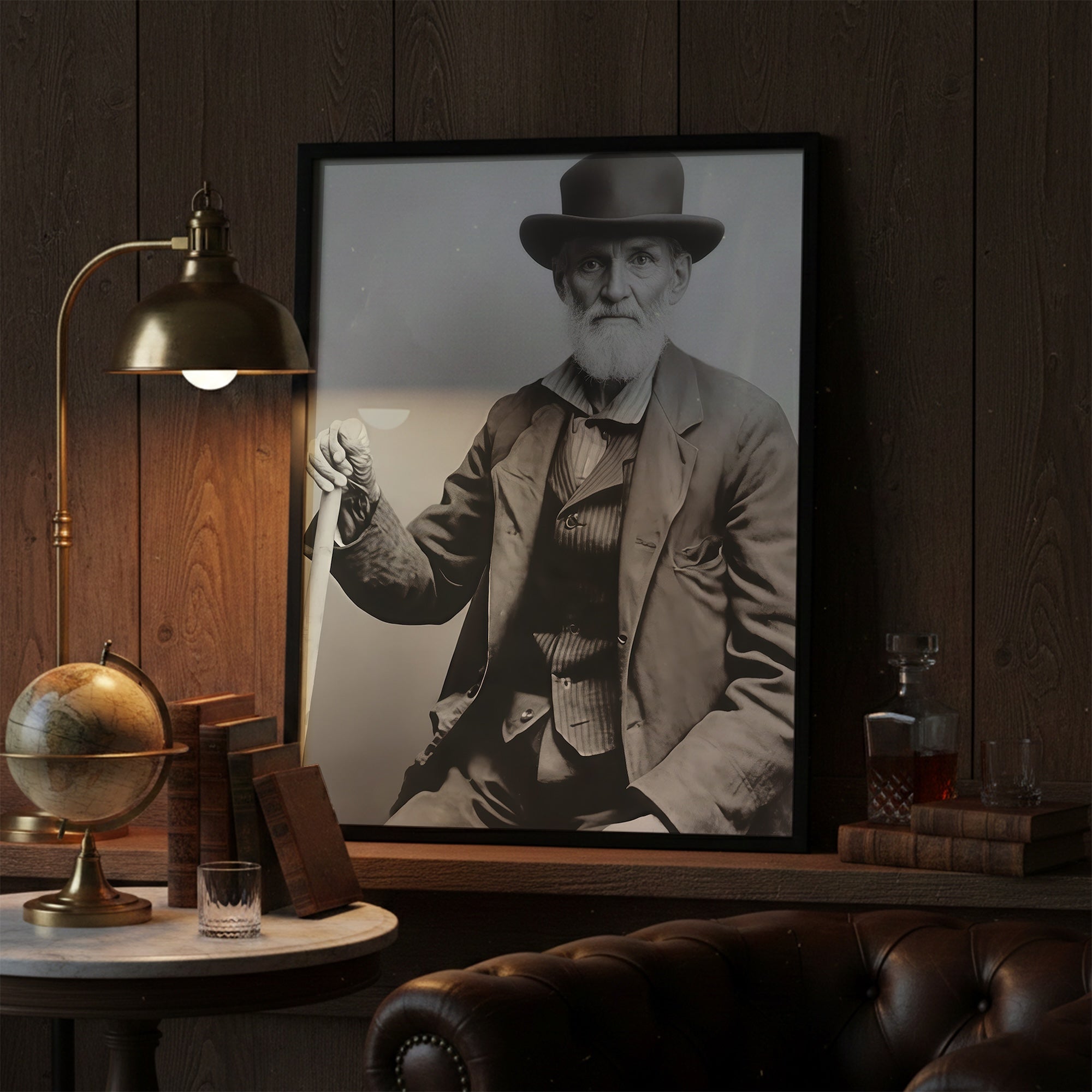 Frontiersman John David Albert: Vintage Old West Black & White Photograph (Art Print)