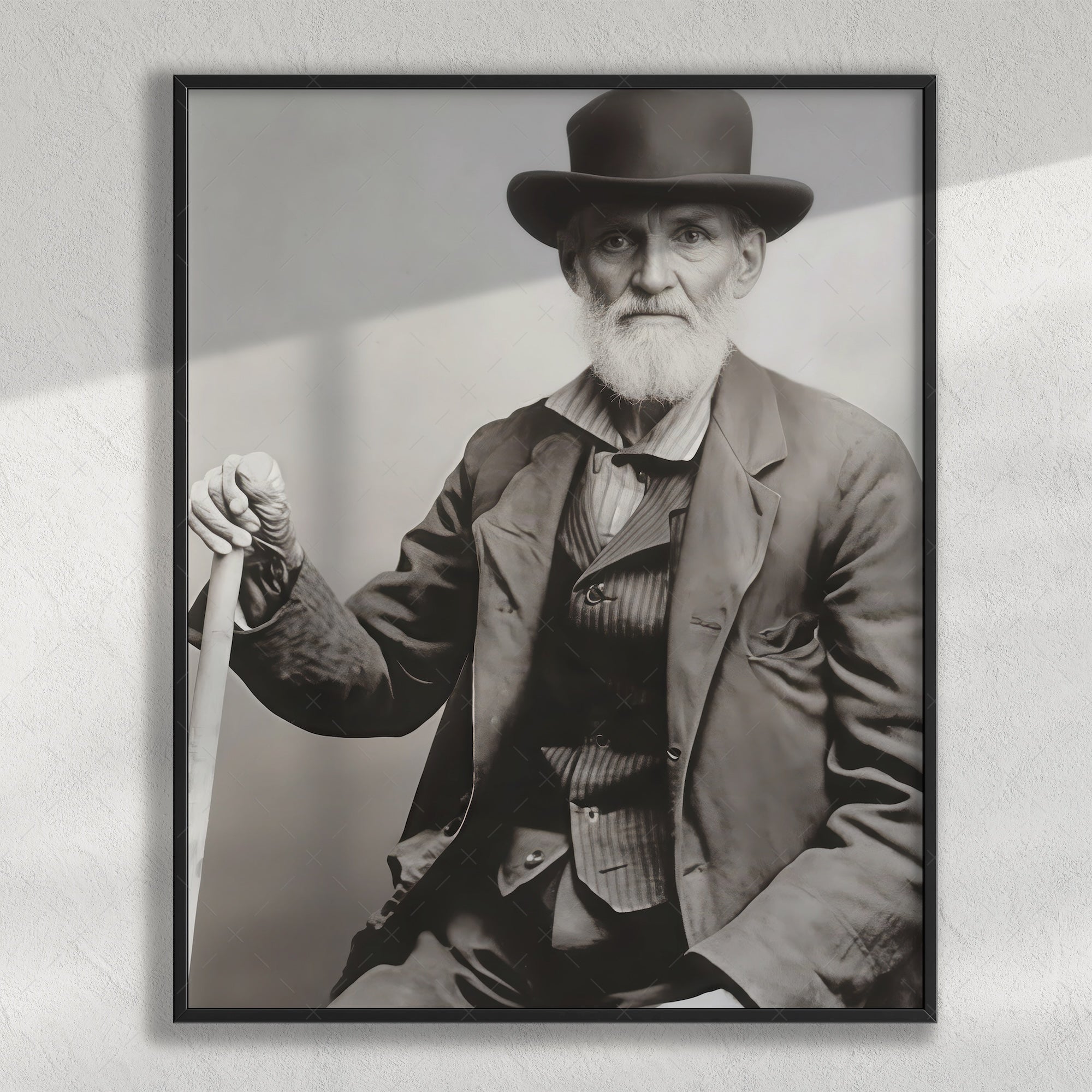 Frontiersman John David Albert: Vintage Old West Black & White Photograph (Art Print)