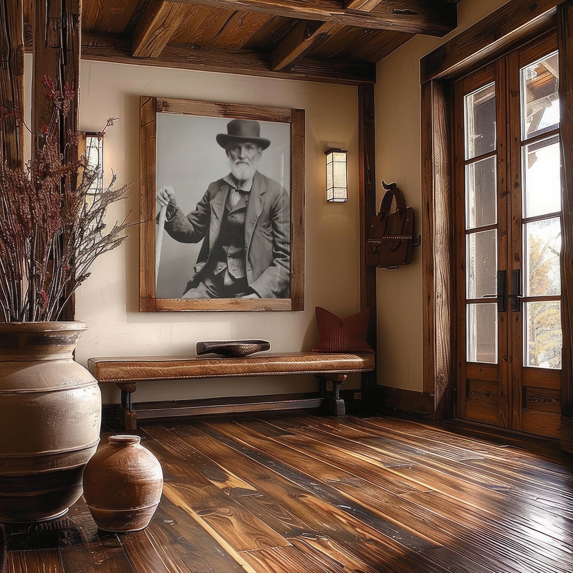 Frontiersman John David Albert: Vintage Old West Black & White Photograph (Art Print)