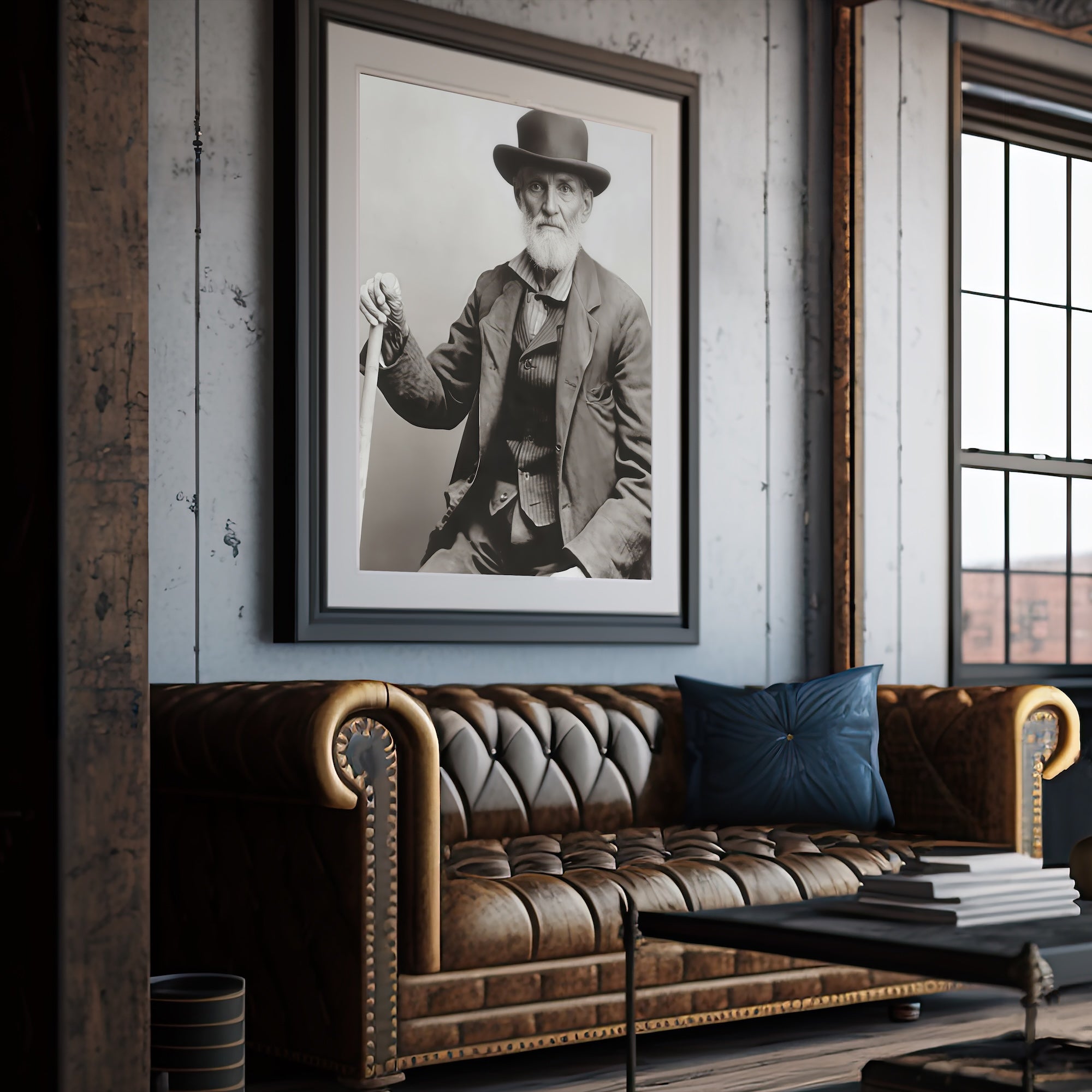 Frontiersman John David Albert: Vintage Old West Black & White Photograph (Art Print)