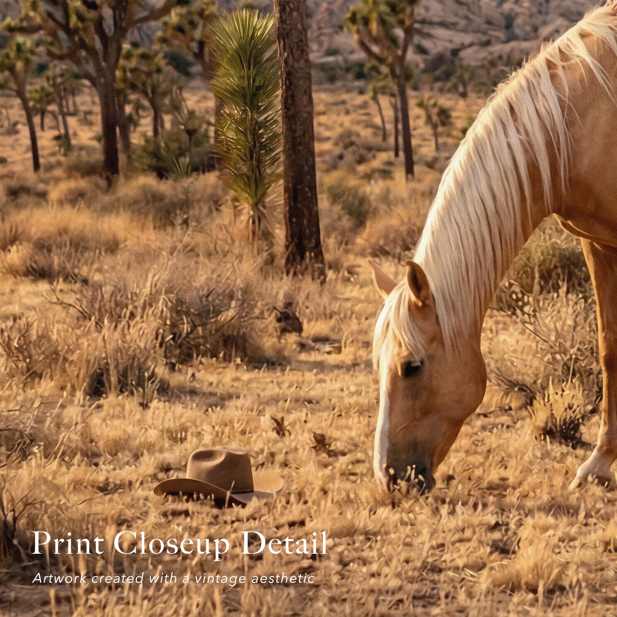 Joshua Tree Cowgirl: Western Woman on Horseback - California Desert Photo Art Print