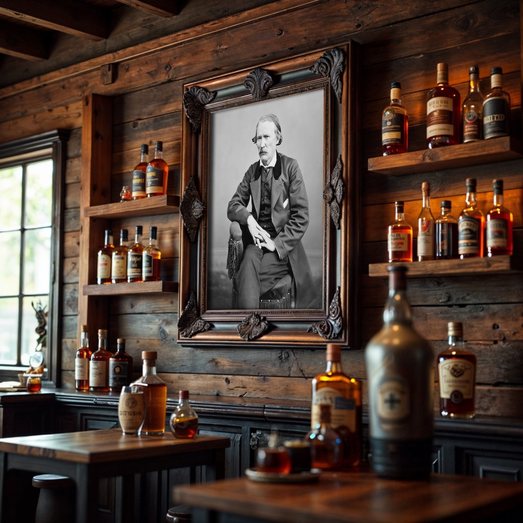 Frontiersman Kit Carson: Vintage Old West Black & White Photograph (Art Print)