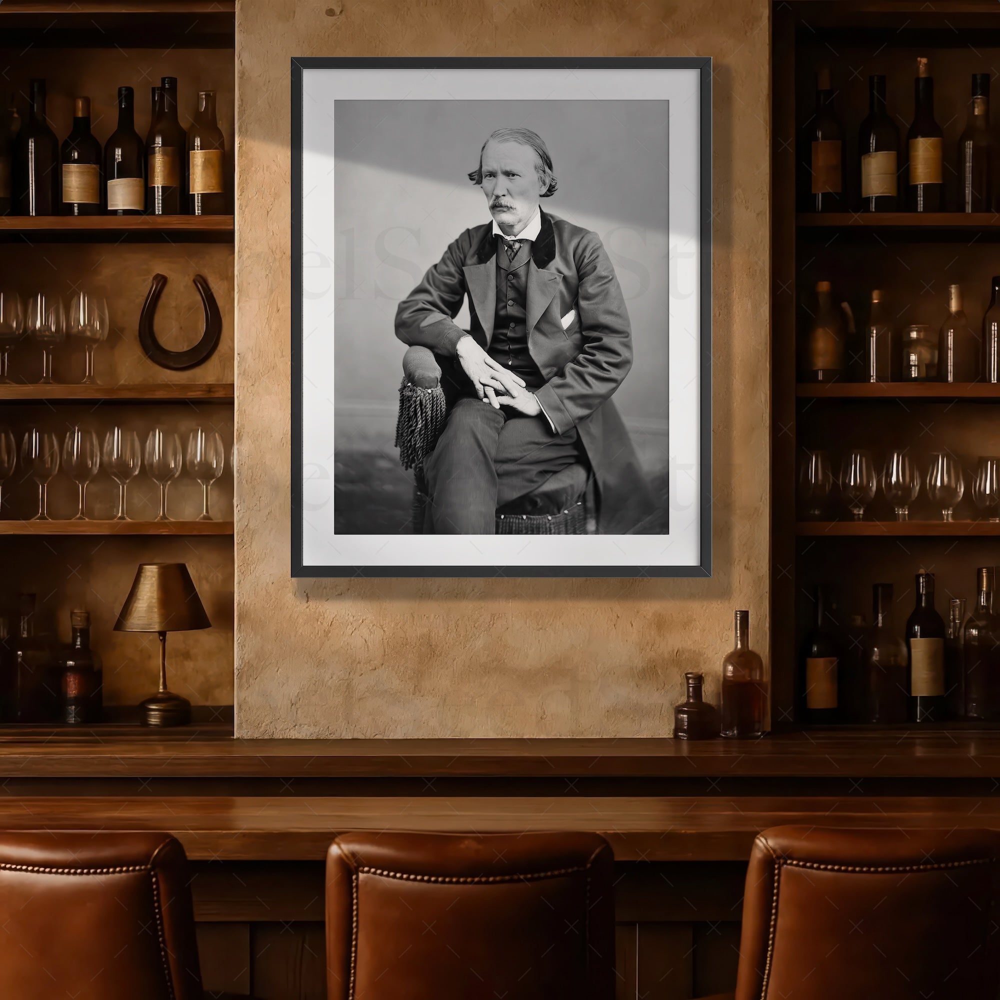 Frontiersman Kit Carson: Vintage Old West Black & White Photograph (Art Print)