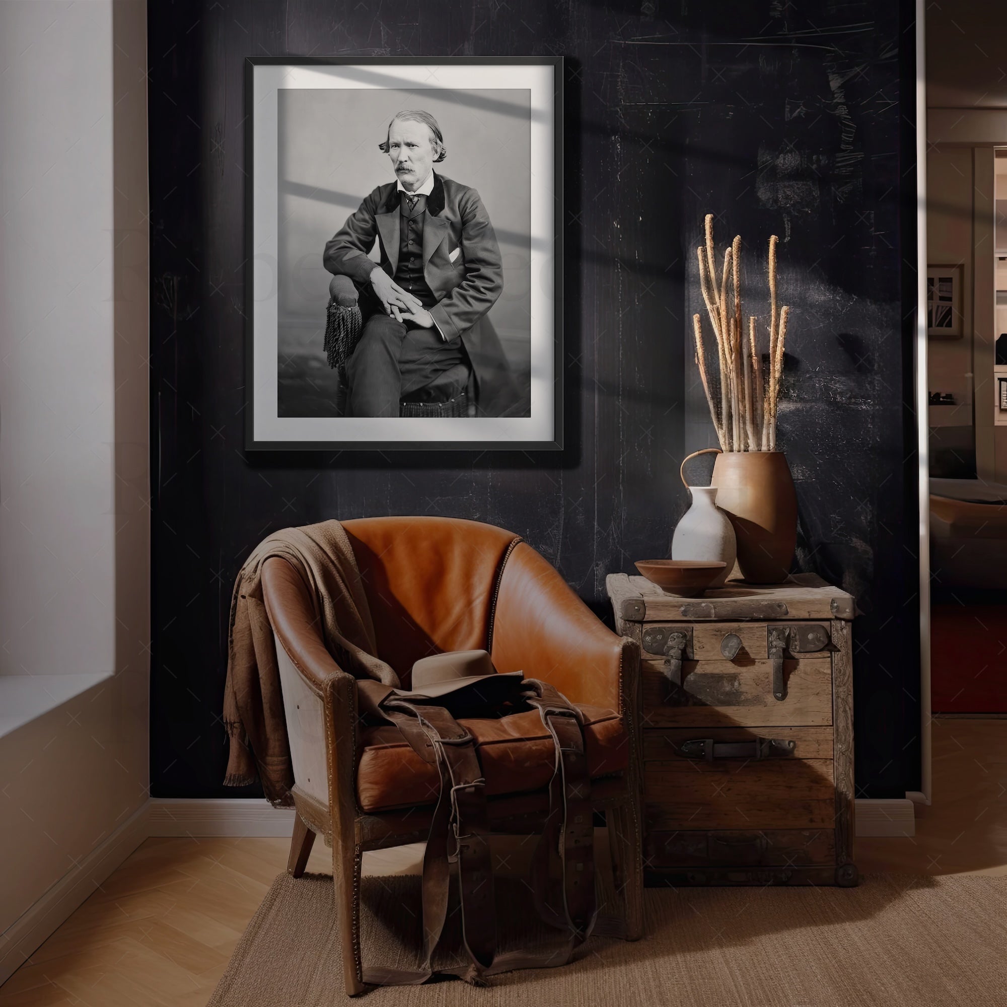 Frontiersman Kit Carson: Vintage Old West Black & White Photograph (Art Print)