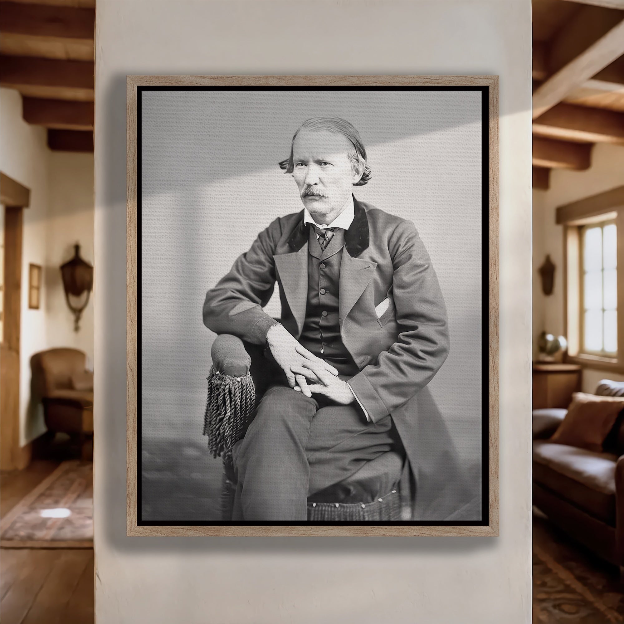 Frontiersman Kit Carson: Vintage Old West Black & White Photograph (Art Print)