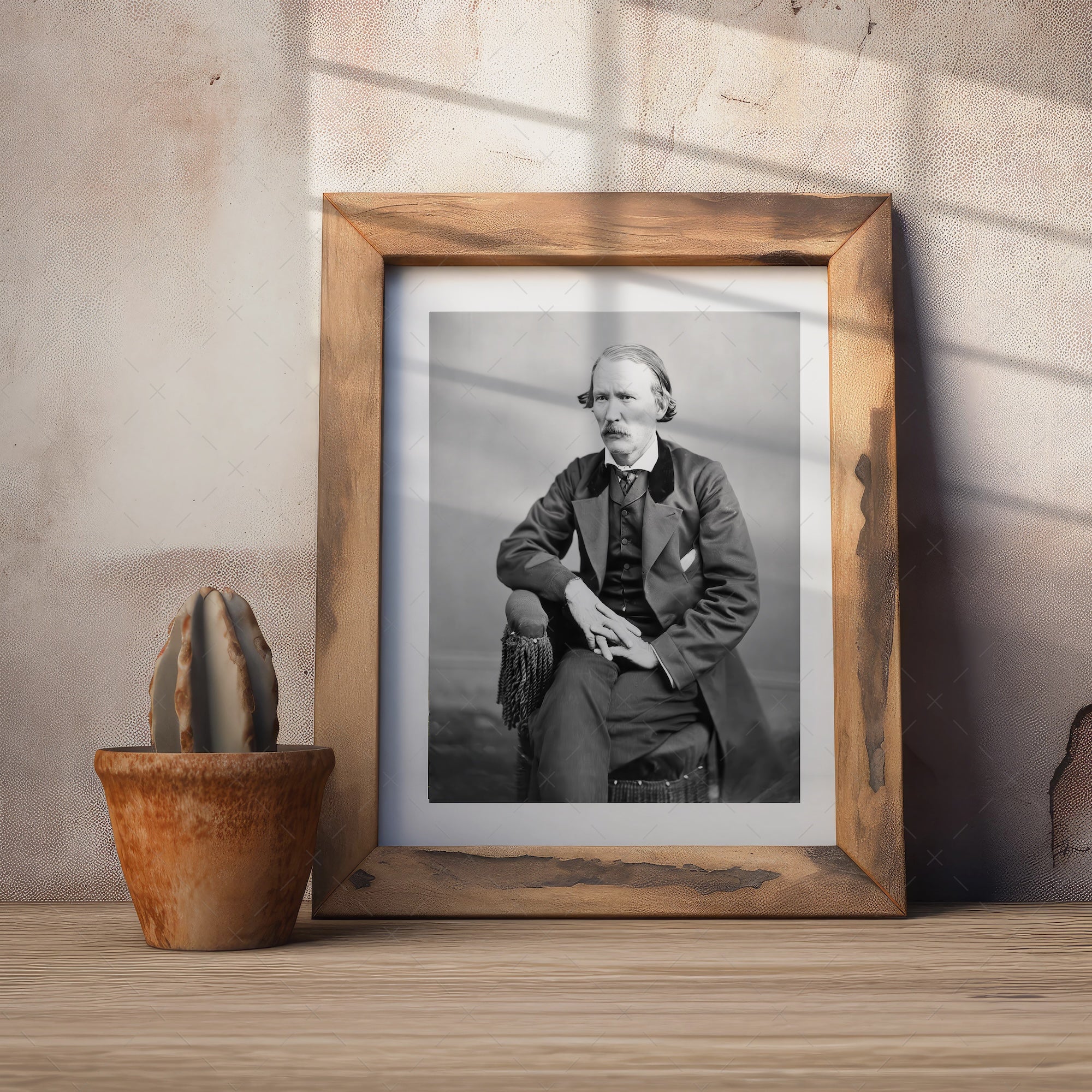 Frontiersman Kit Carson: Vintage Old West Black & White Photograph (Art Print)