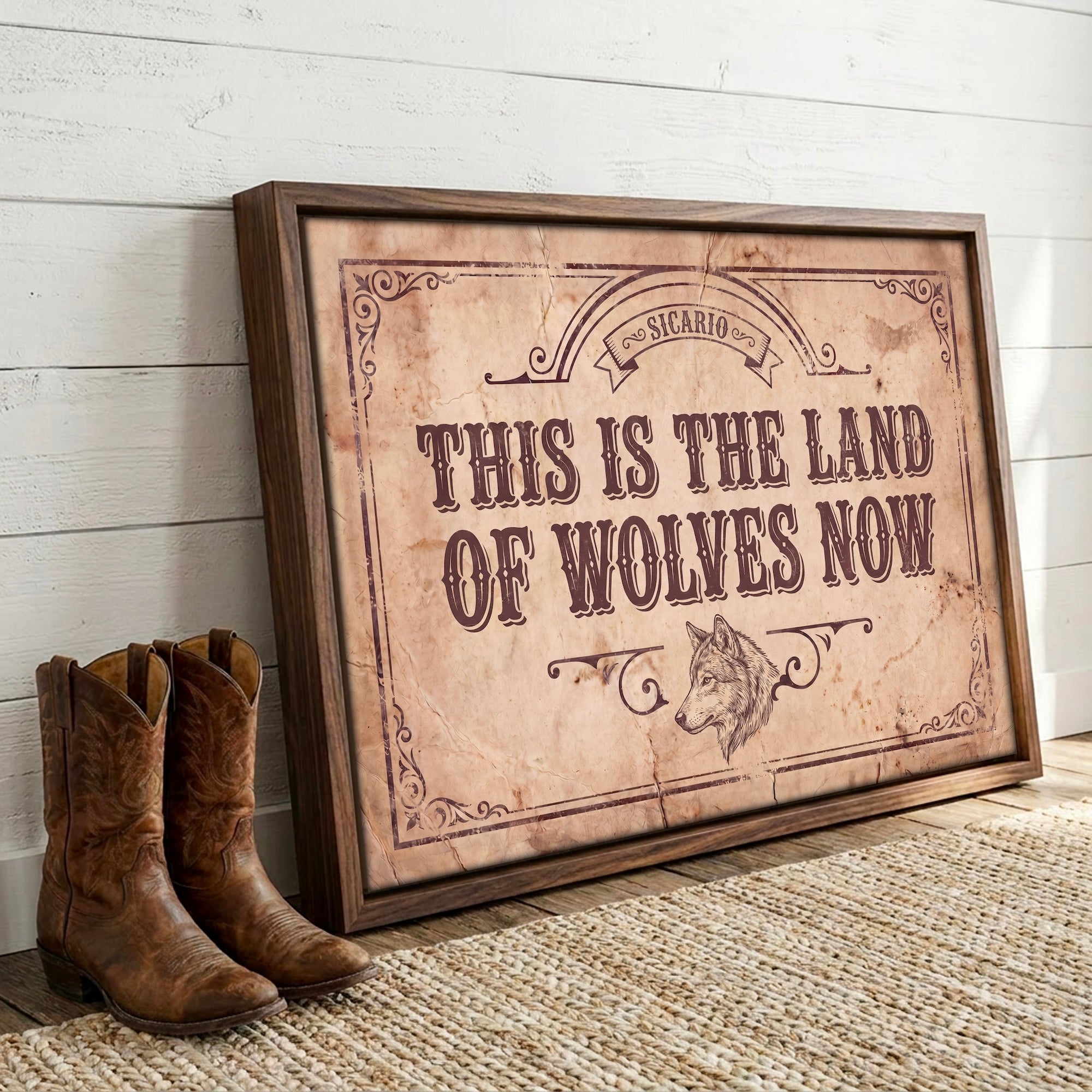 Land of Wolves: Sicario Movie Quote - Vintage Old West Art Print