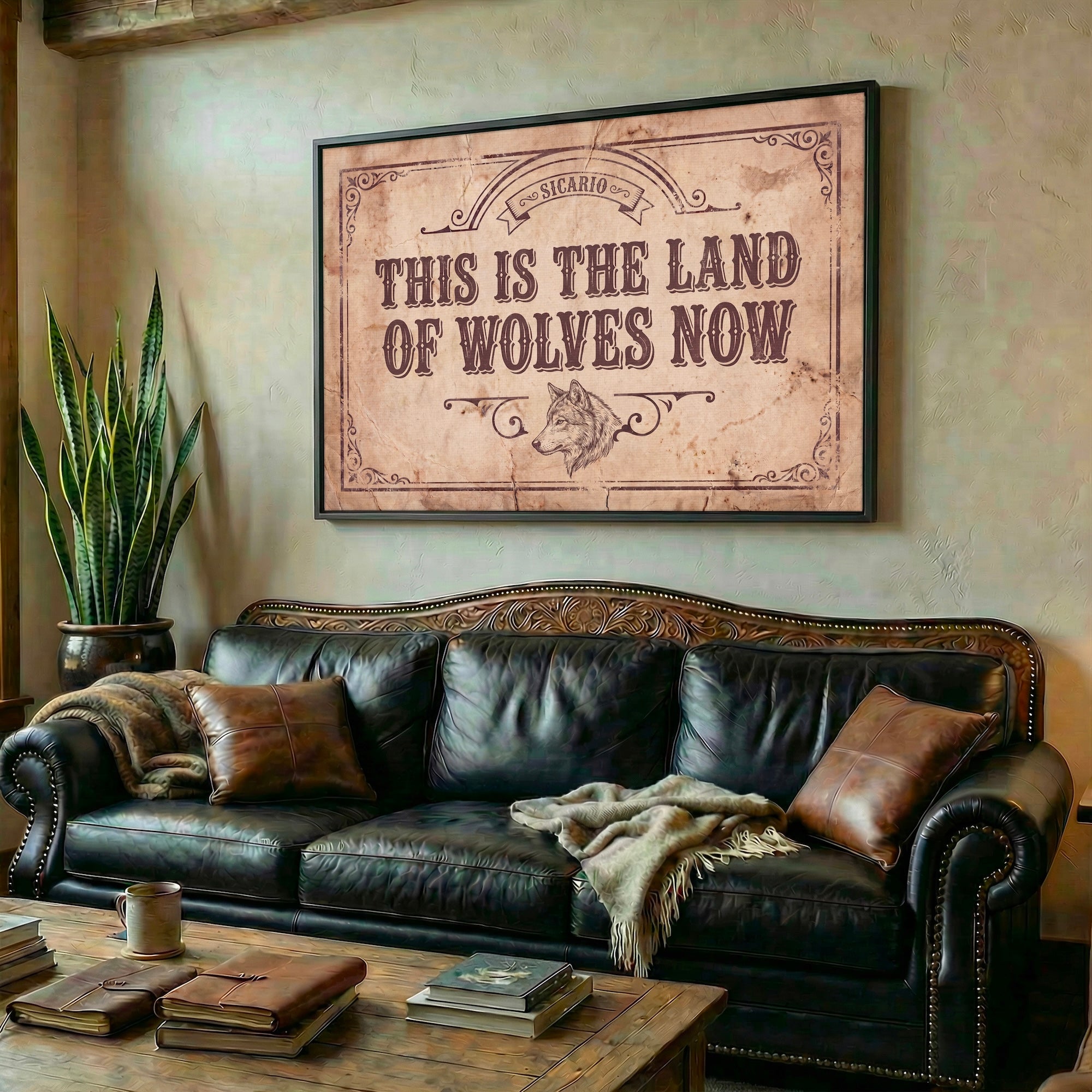 Land of Wolves: Sicario Movie Quote - Vintage Old West Art Print
