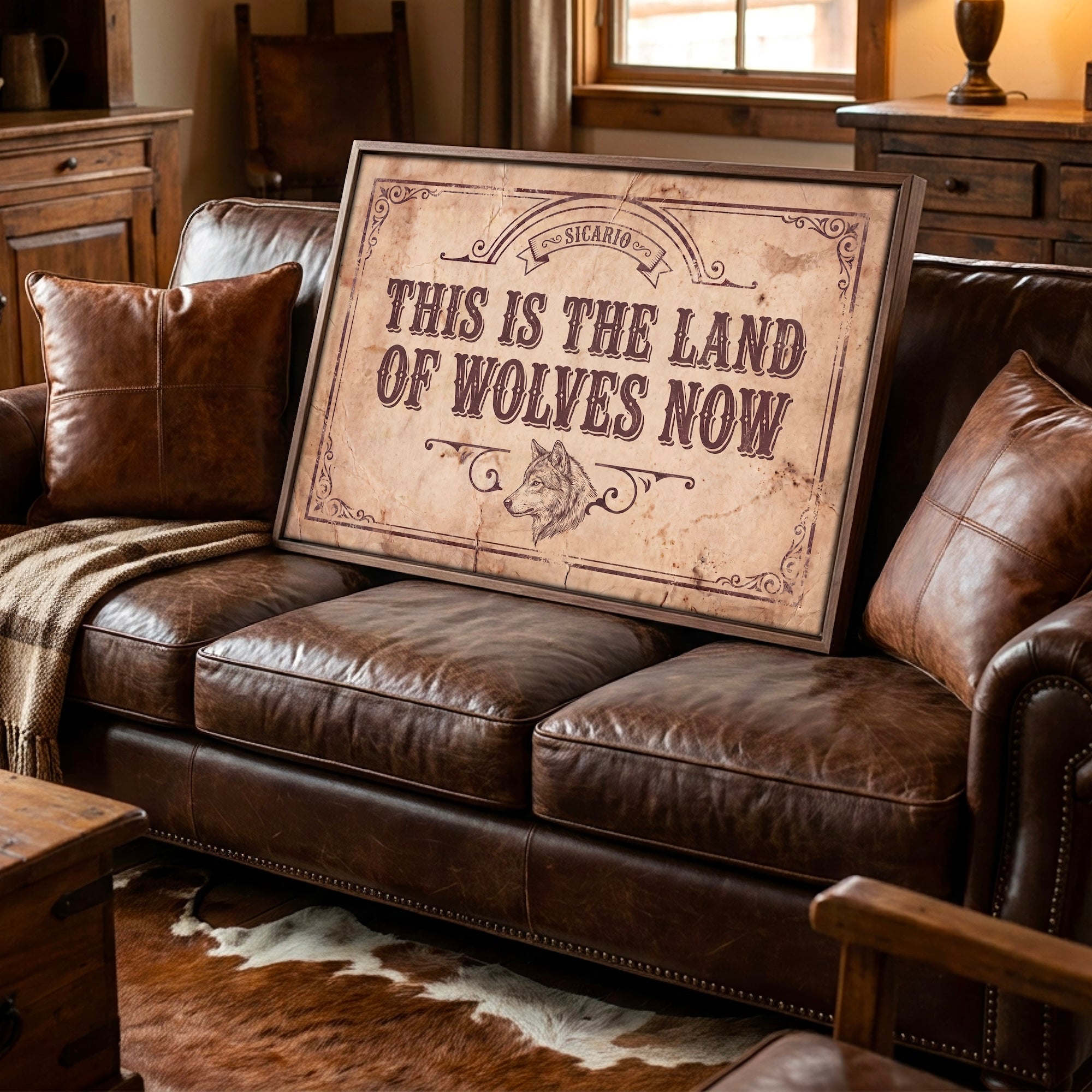 Land of Wolves: Sicario Movie Quote - Vintage Old West Art Print