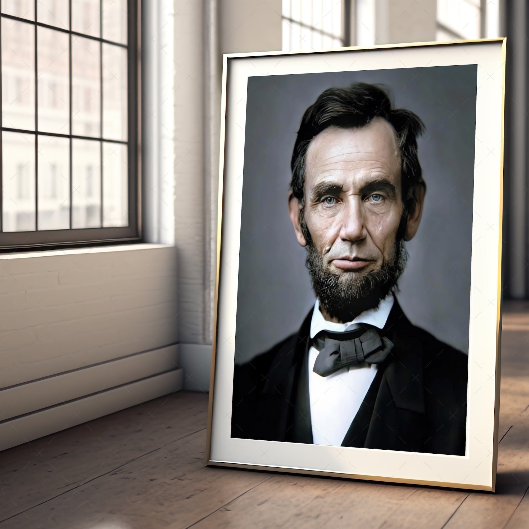 President Abraham Lincoln Portrait: Colorized Vintage Civil War Era Photograph (Art Print)