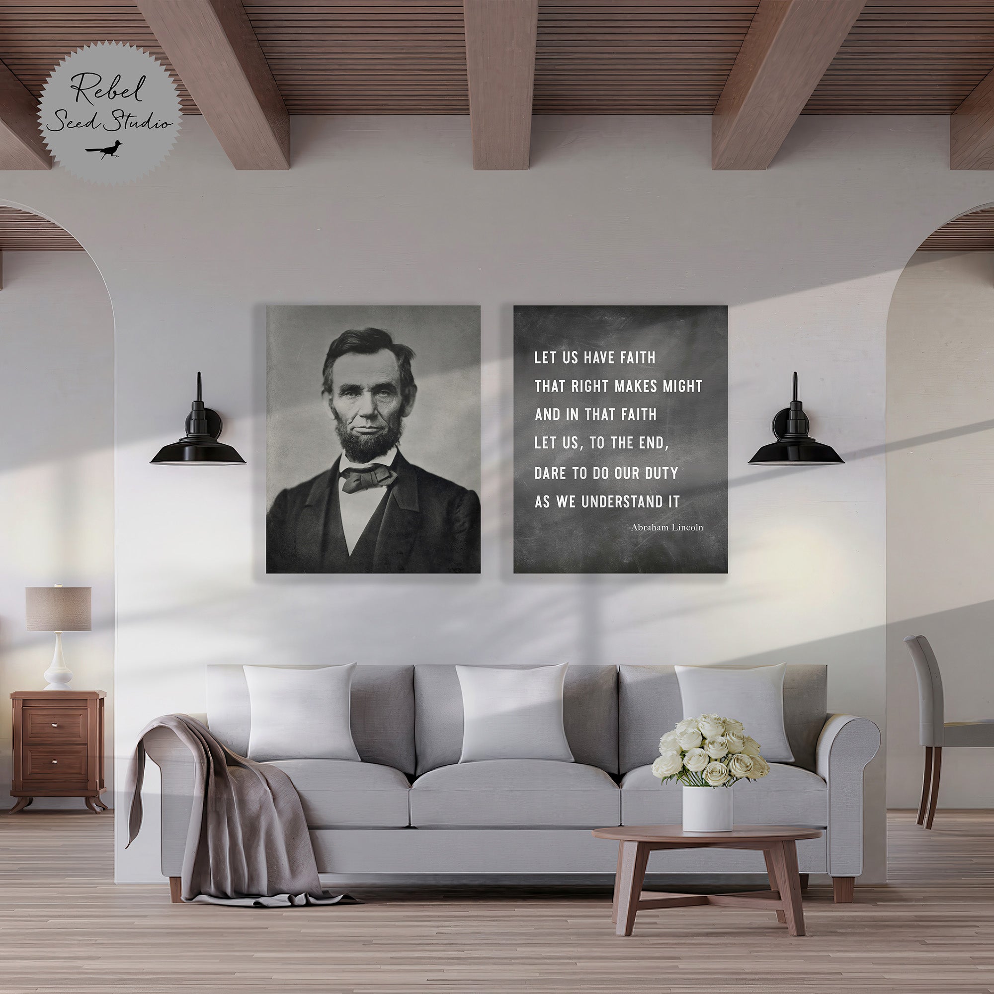 Abraham Lincoln | Right Makes Might Quote (Ready-to-Print Digital Art File Download)