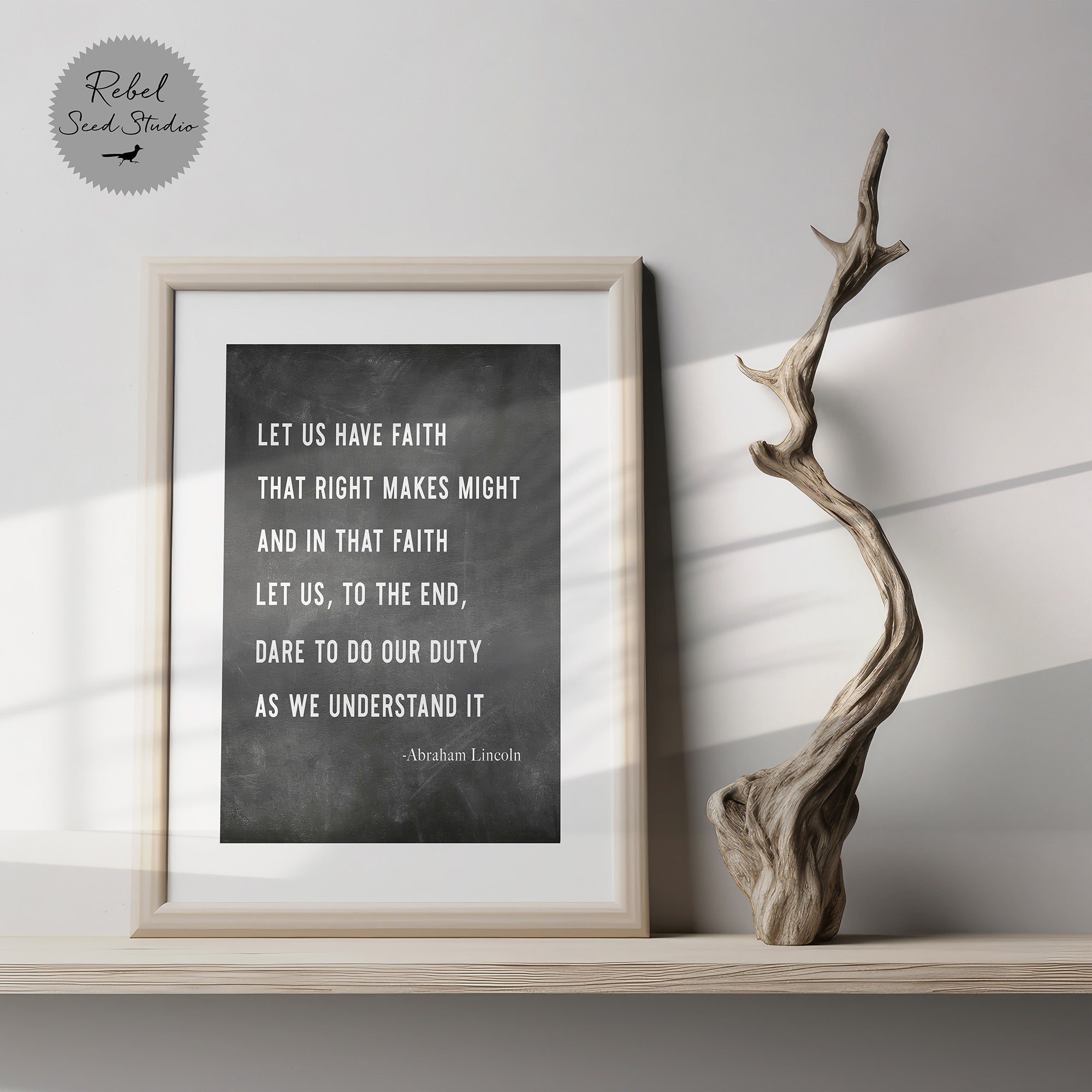 Abraham Lincoln | Right Makes Might Quote (Ready-to-Print Digital Art File Download)
