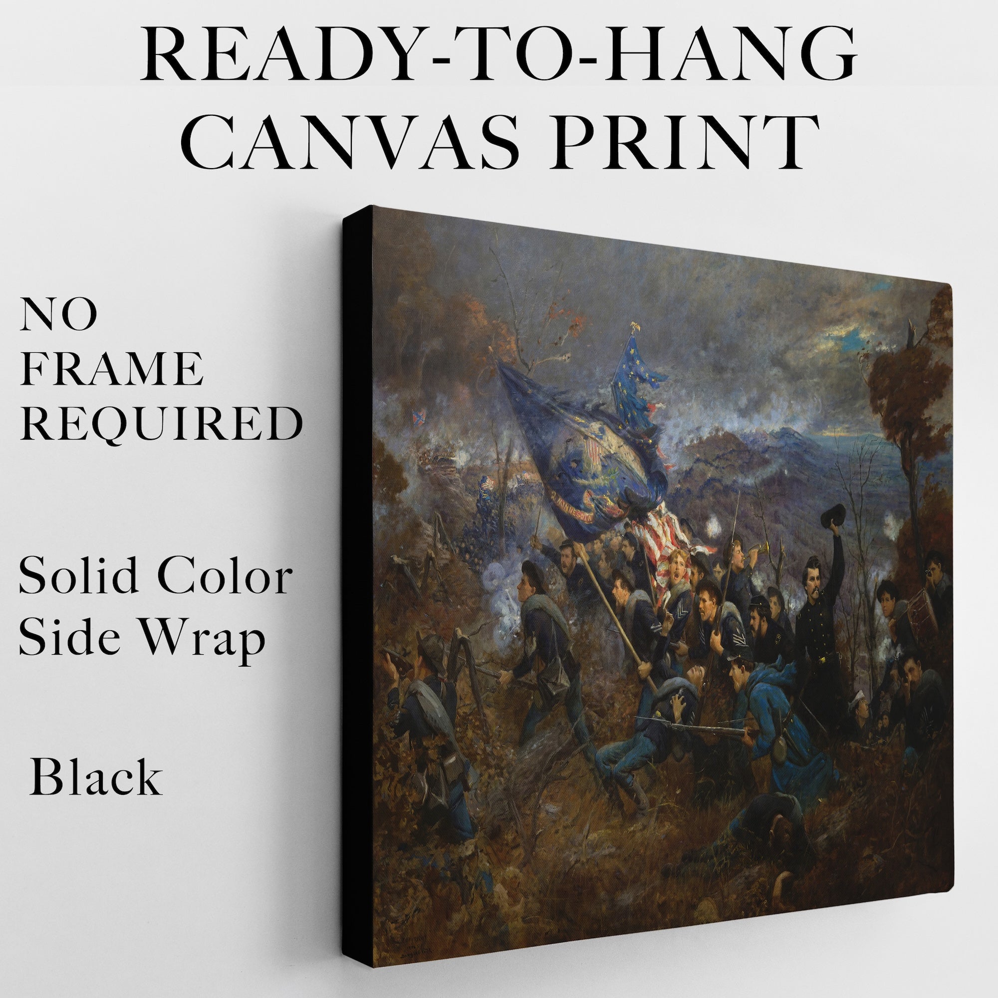 The Second Minnesota Regiment at Missionary Ridge: Restored Civil War Battle Painting Reproduction (Canvas or Fine Art Poster Print)