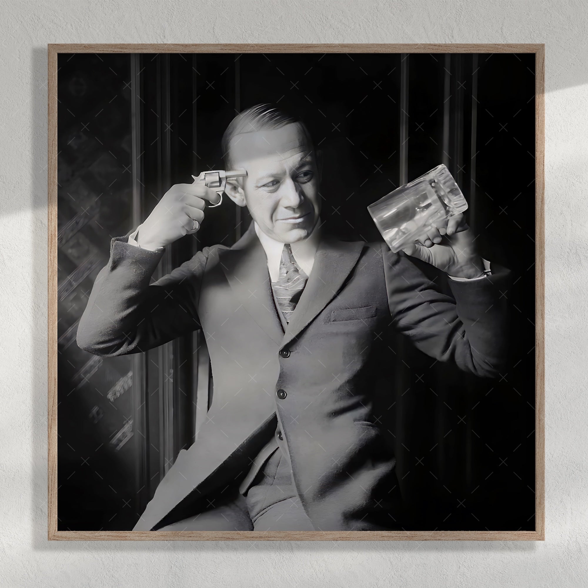 Prohibition: Booze or Death - Funny Vintage Black & White Photograph (Art Print)