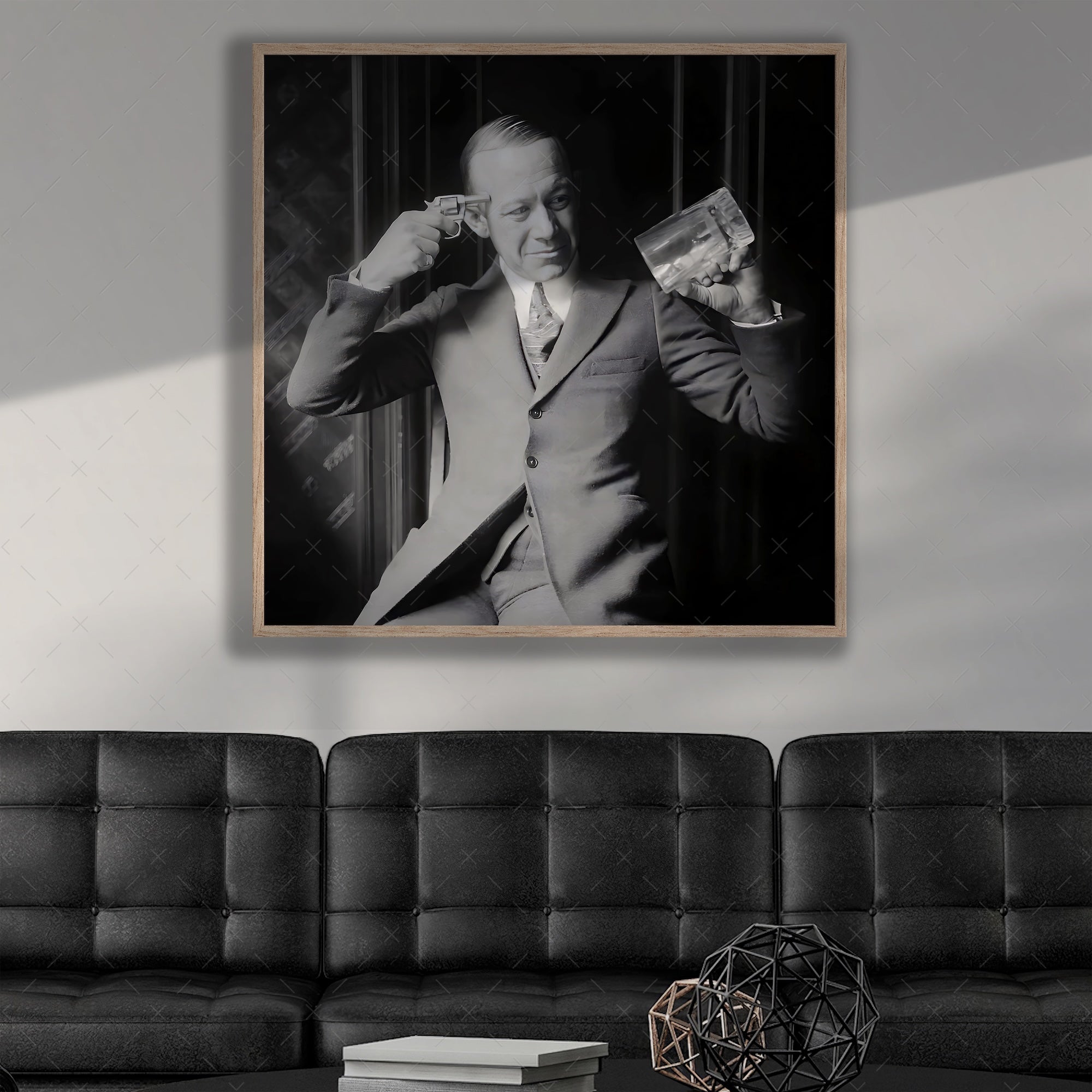 Prohibition: Booze or Death - Funny Vintage Black & White Photograph (Art Print)