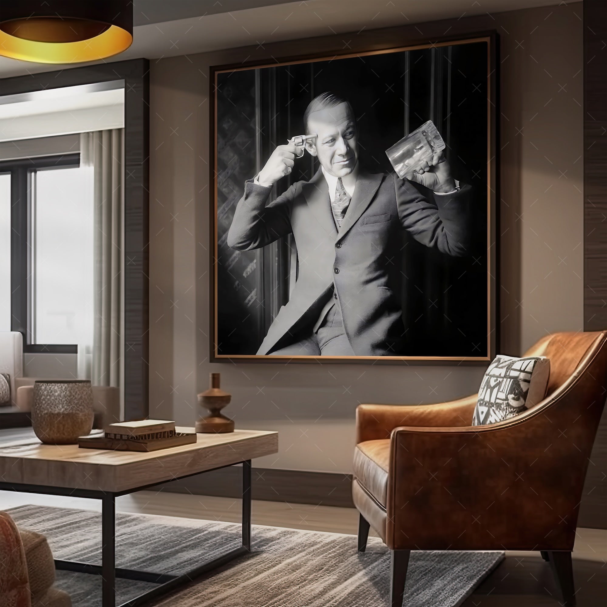 Prohibition: Booze or Death - Funny Vintage Black & White Photograph (Art Print)