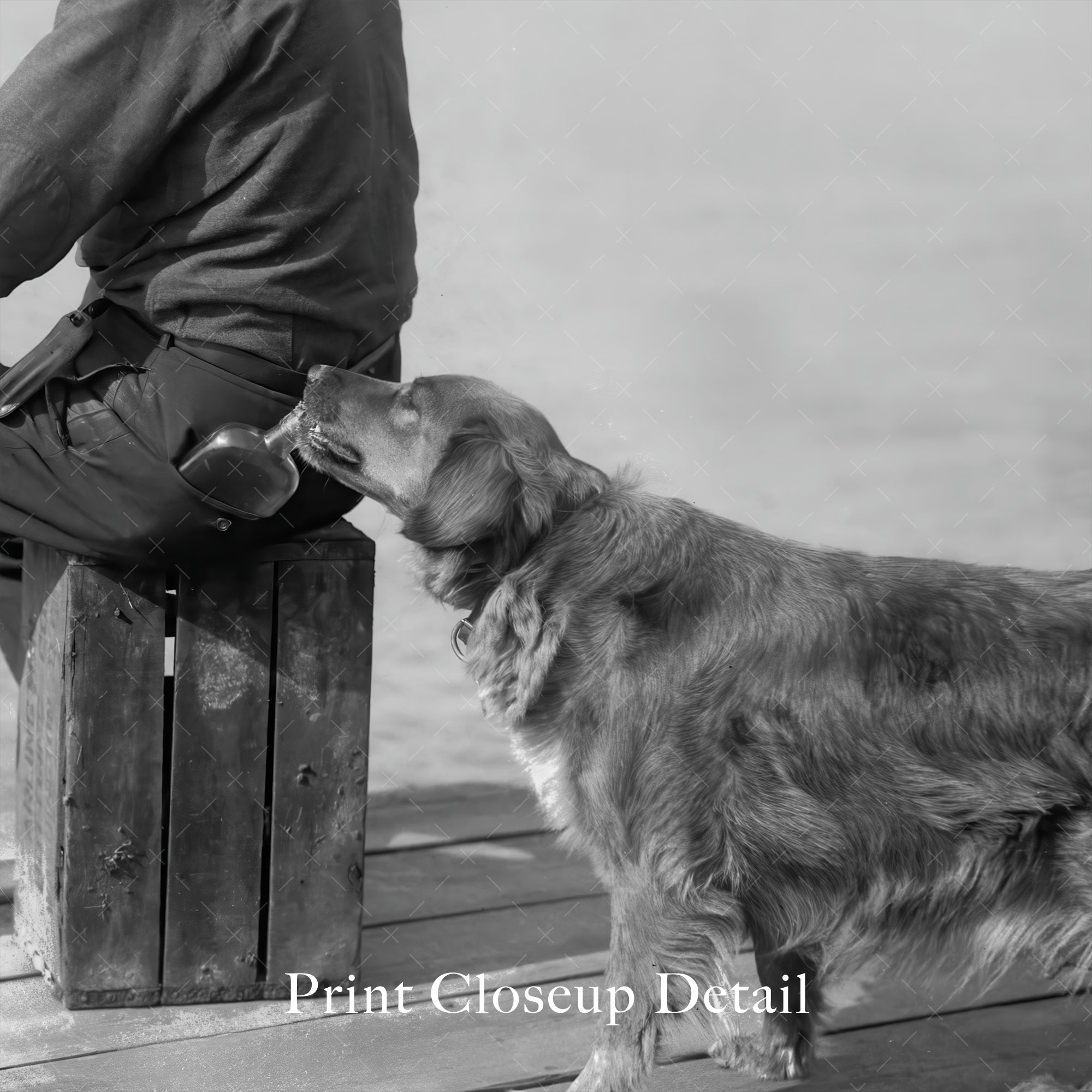 Prohibition Hooch Hound: Funny Vintage Black & White Photograph of a Dog Confiscating Liquor (Art Print)