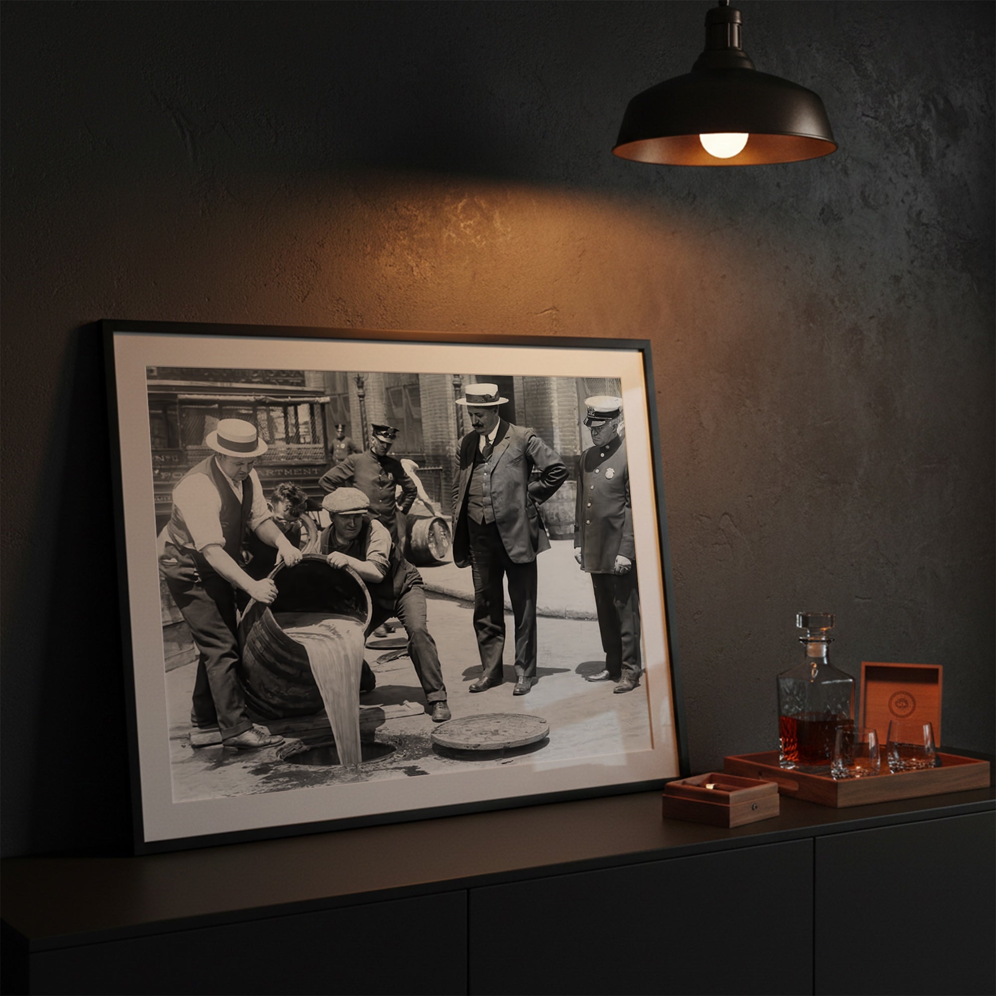 Prohibition Raid: New York City - Vintage Black & White Photograph (Art Print)