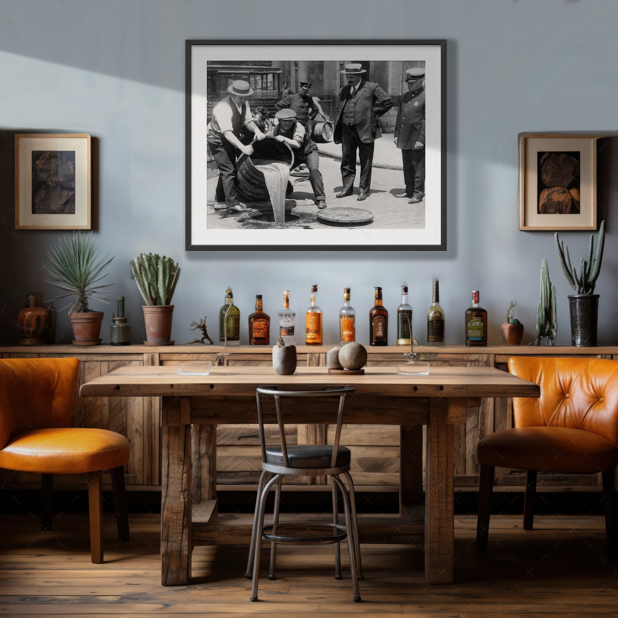 Prohibition Raid: New York City - Vintage Black & White Photograph (Art Print)