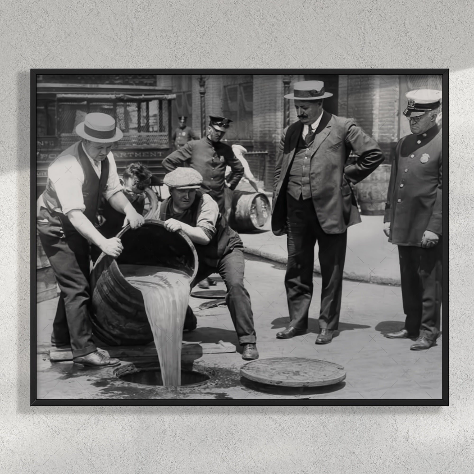 Prohibition Raid: New York City - Vintage Black & White Photograph (Art Print)