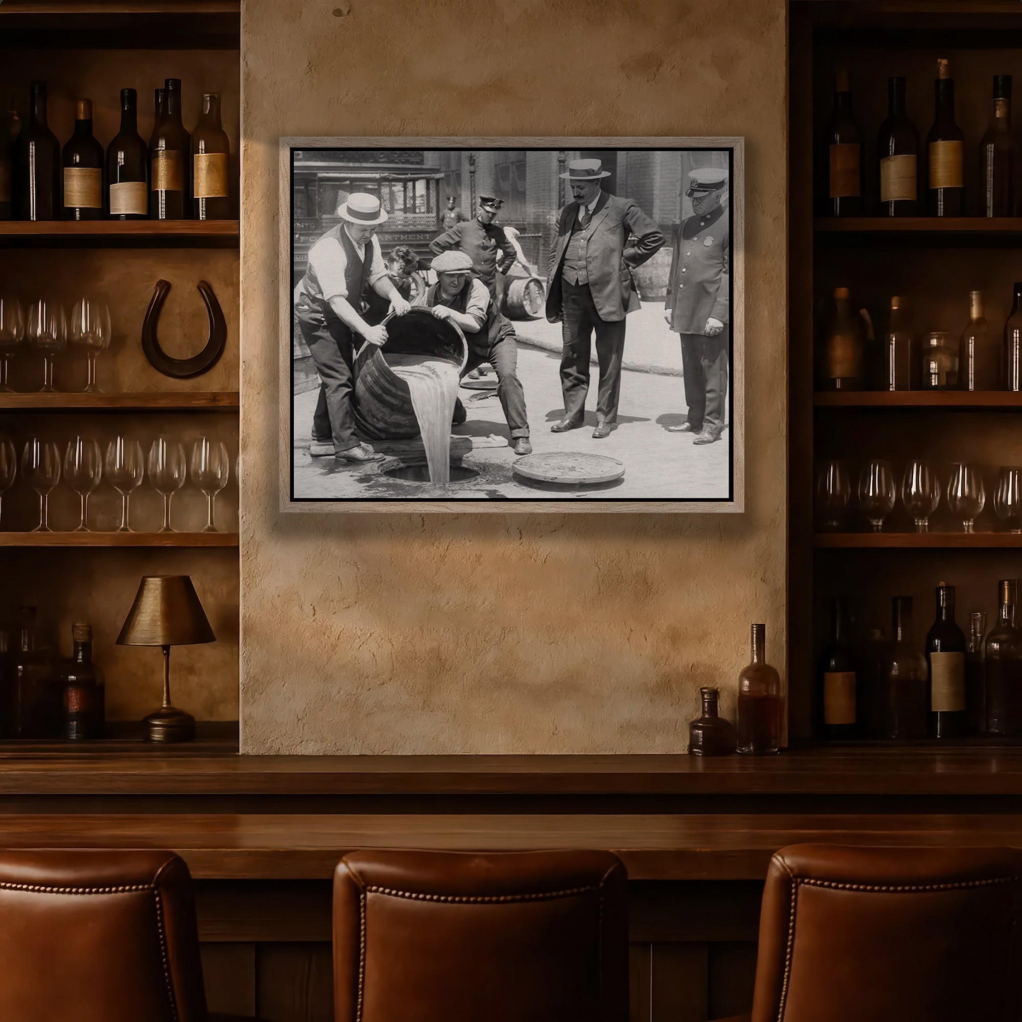 Prohibition Raid: New York City - Vintage Black & White Photograph (Art Print)